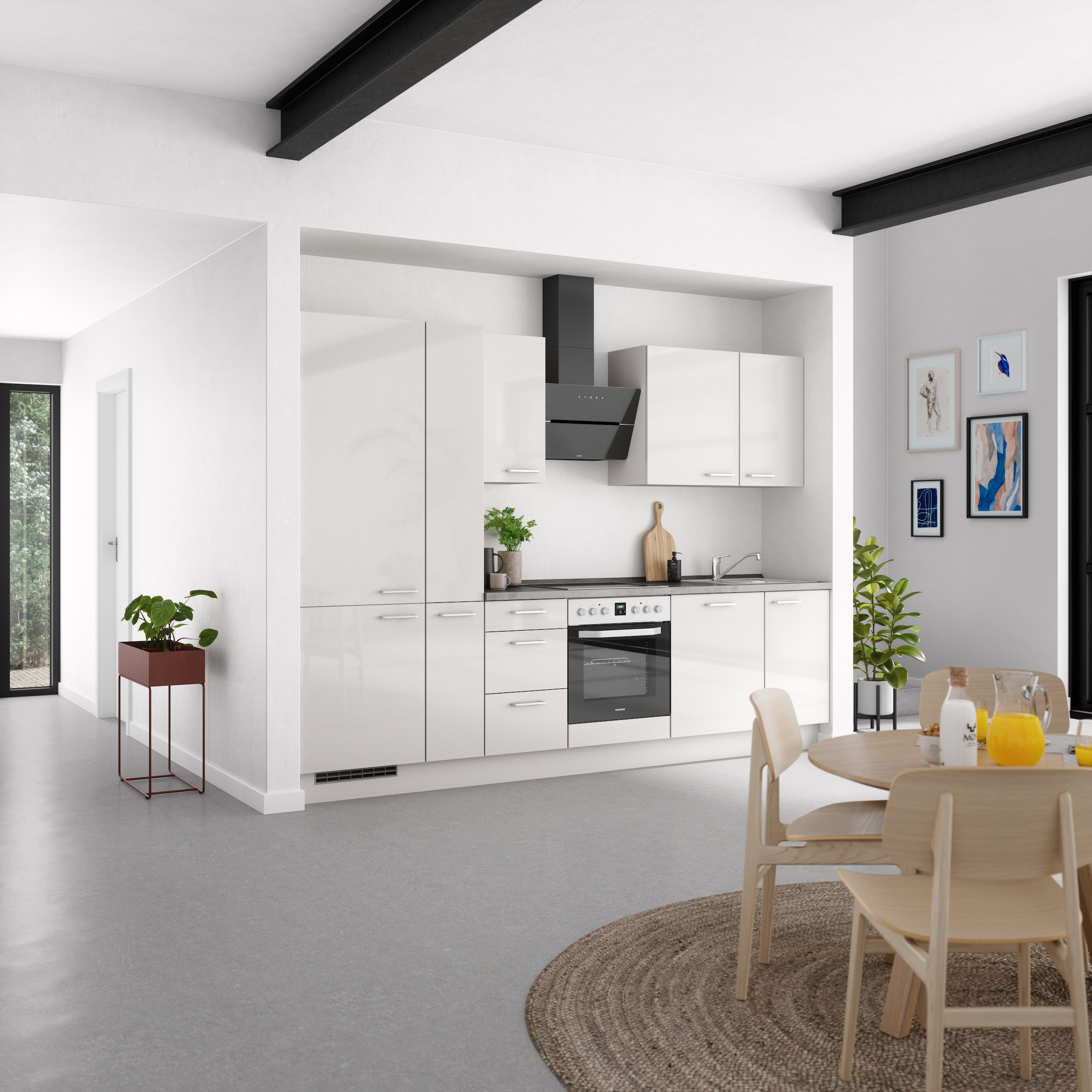 nobilia® Küchenzeile »"Flash II"«, vormontiert, Ausrichtung wählbar, Breite 300 cm, wahlw. mit E-Geräten