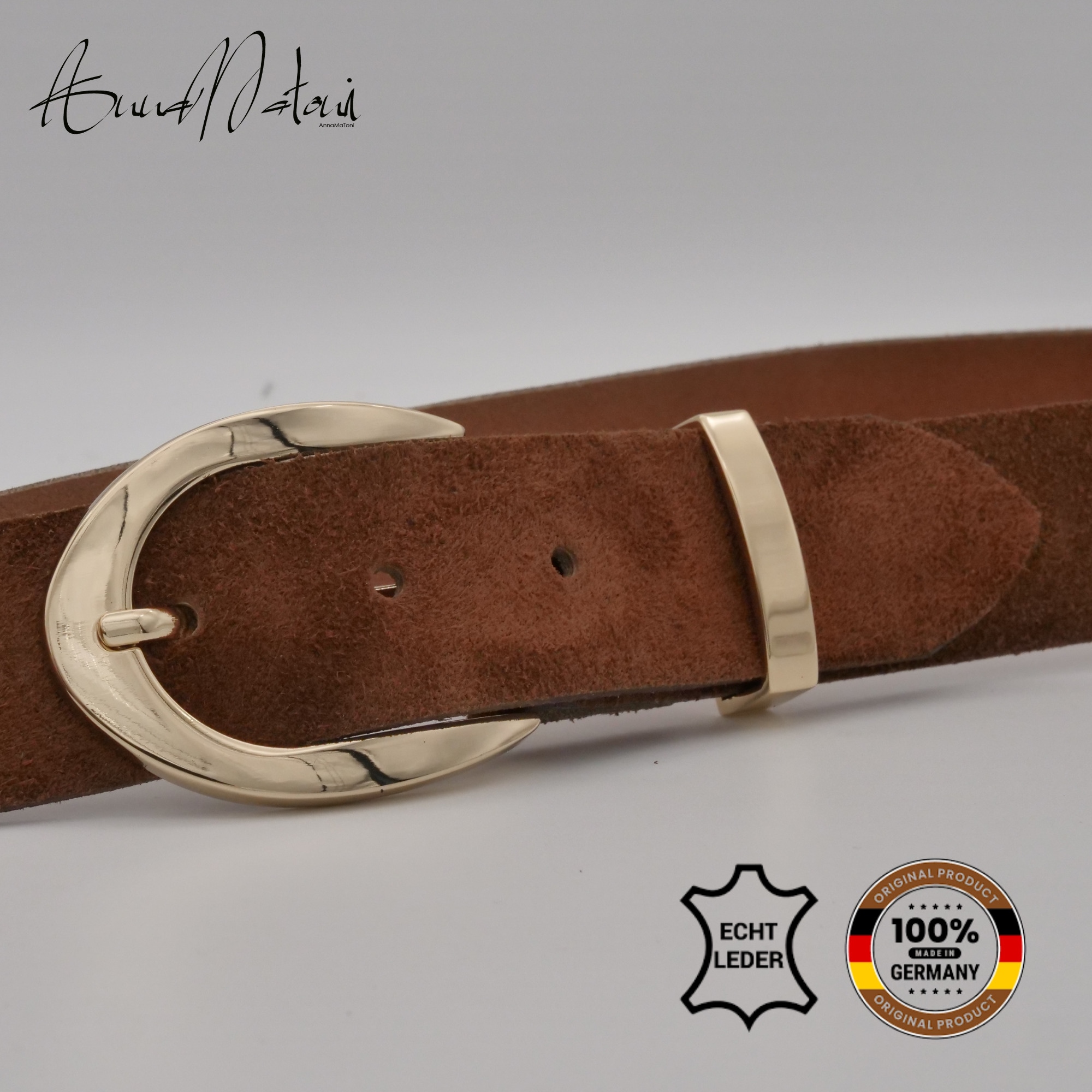 AnnaMatoni Ledergürtel »AnnaMatoni Damen Ledergürtel in hochwertigem Velour Leder 3,5cm«