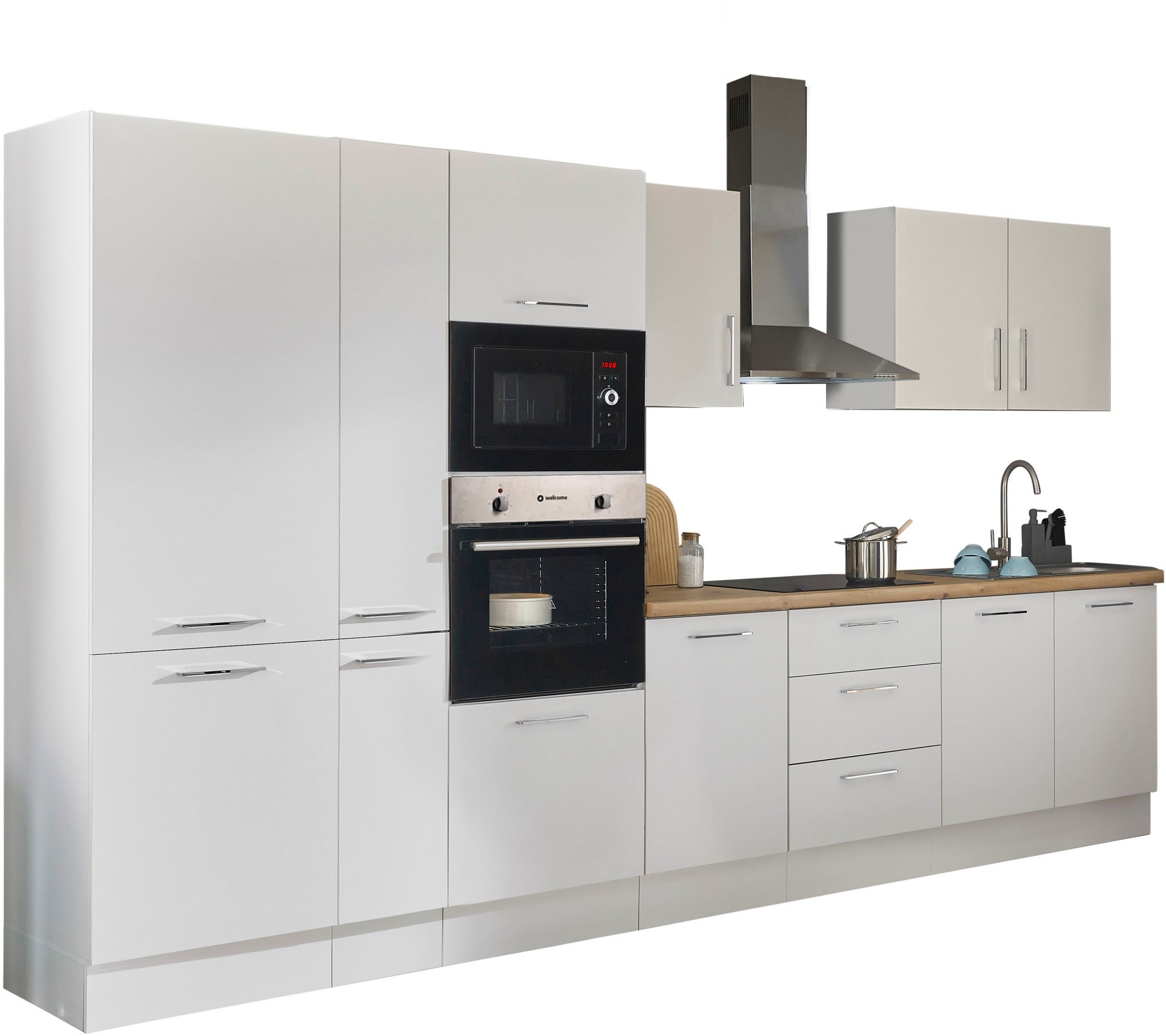 BASIC by Balculina Küchenzeile »Turin« Breite 360 cm, wahlweise mit E-Geräten