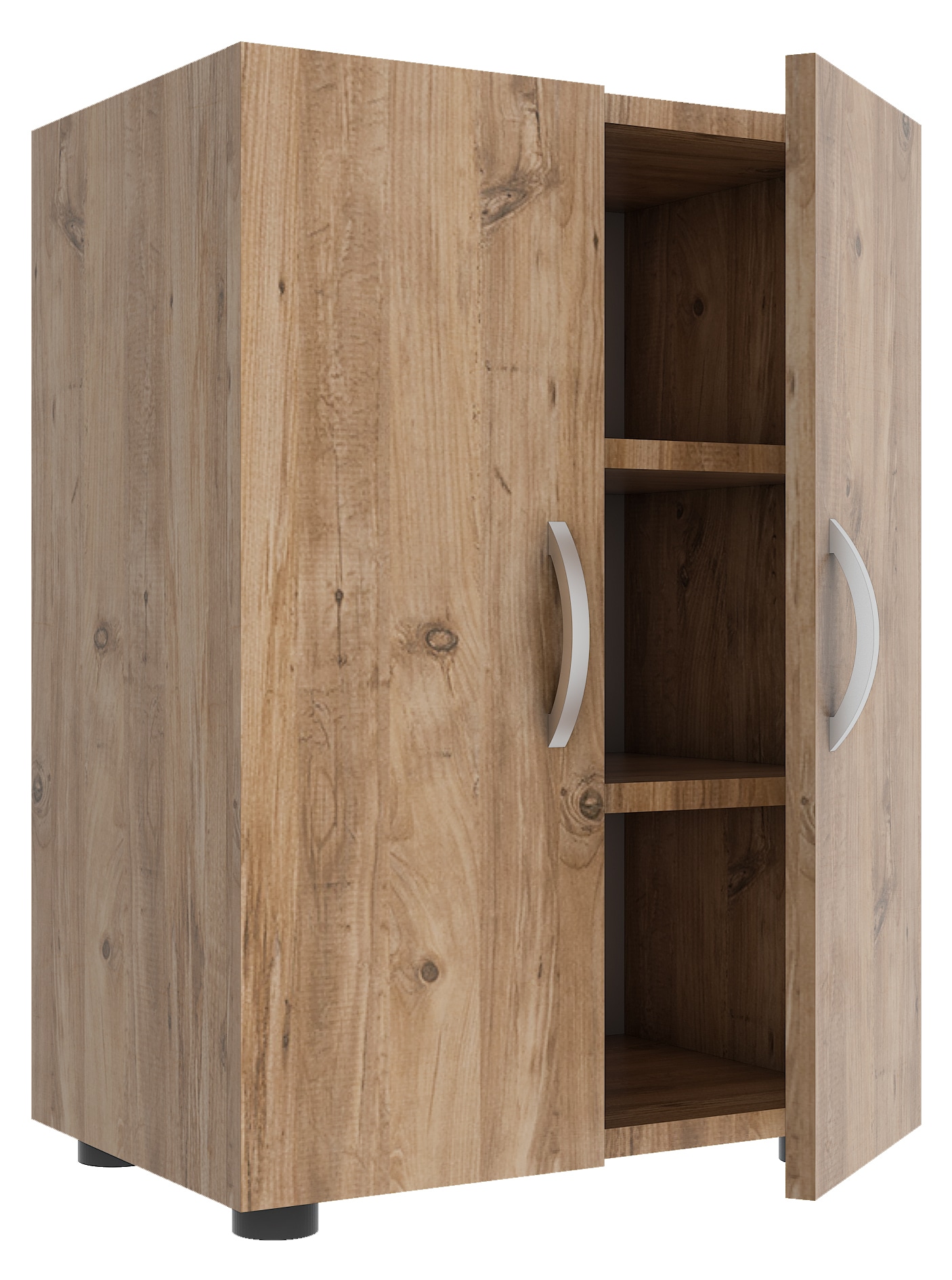 VCM Schuhschrank »VCM Holz Schuhschrank | Maße: H. 74 x B. 49 x T. 30 cm | Allzweckschrank | 3 Fächer | 2 Drehtüren - Ulas«, (1 St.)