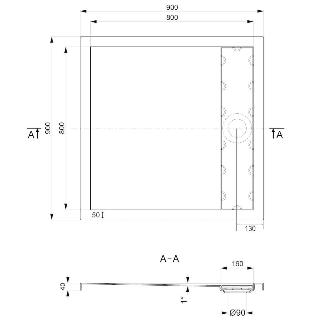 OTTOFOND Duschwanne »Plateau«, (3 St.)