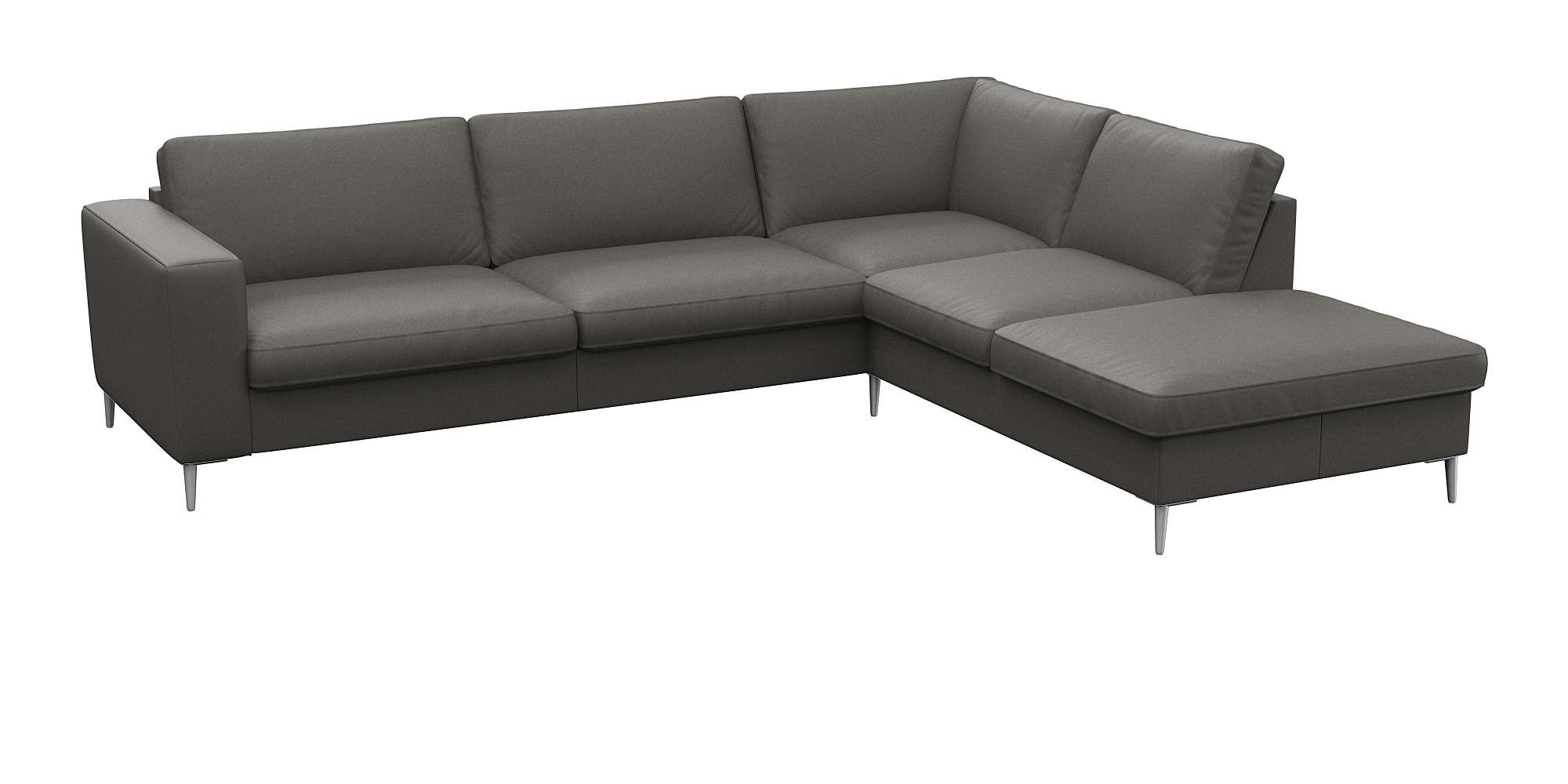 FLEXLUX Ecksofa »Fiore, super Sitzkomfort durch Kaltschaum im Sitz, L-Form«, breite Armlehnen, Füße Alu