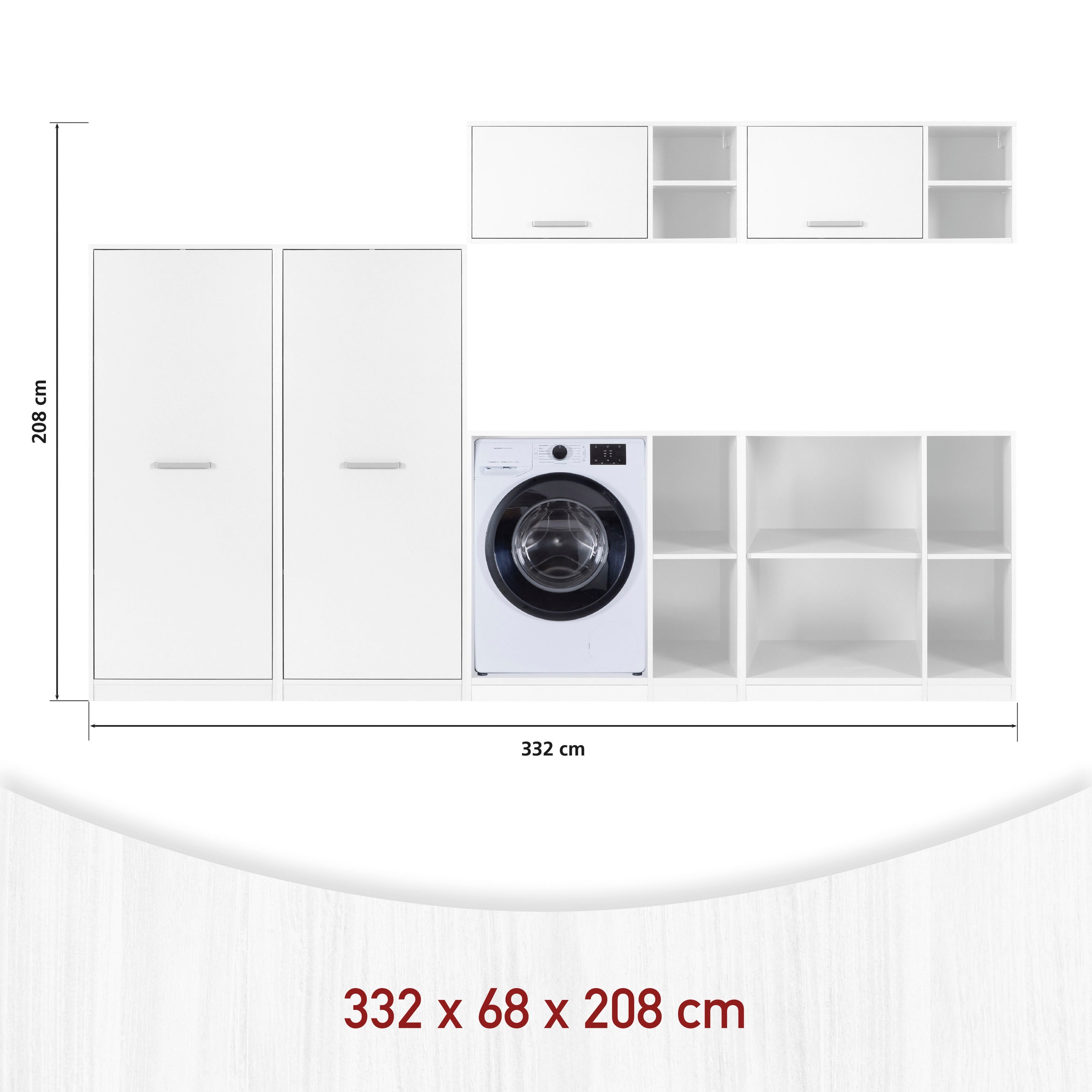 Inter Link Mehrzweckschrank-Set »Norela, Modulares Waschmaschinen-Set mit Hochschrank & Stauraum« 6 Stk. tlg.