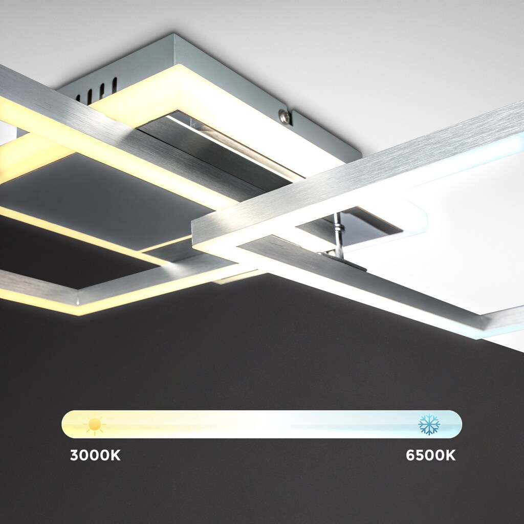 B.K.Licht LED Deckenleuchte, inkl. Mittelbeleuchtung, mit Fernbedienung, mit LED-Platine 40 Watt, 4.200lm, 2.700 bis 6.500K einstellbar/dimmbar, inkl. Nachtlichfunktion