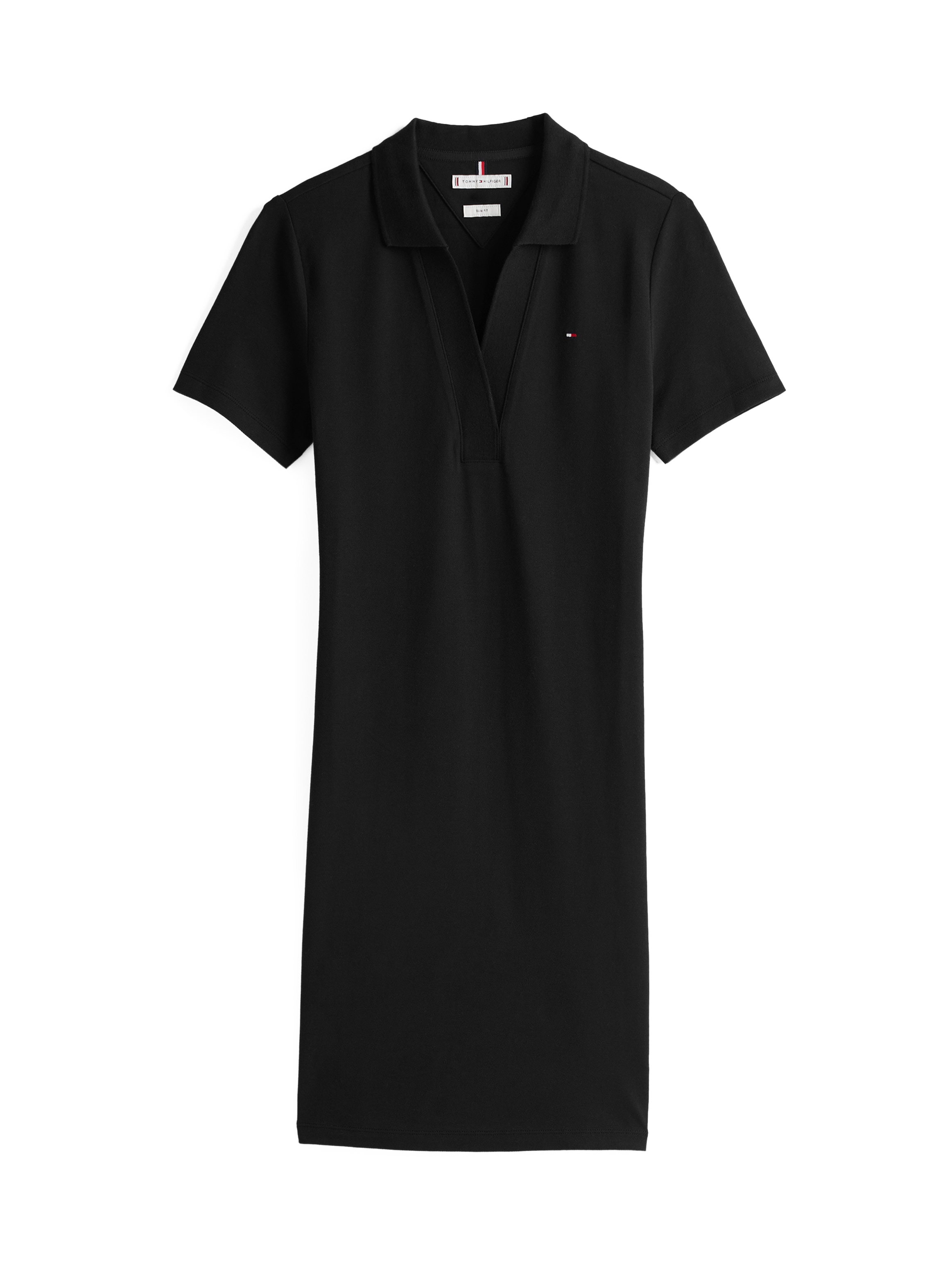 Tommy Hilfiger Polokleid »SLIM OPEN NK POLO DRESS SS«, mit gestickter Tommy Hilfiger Flagge