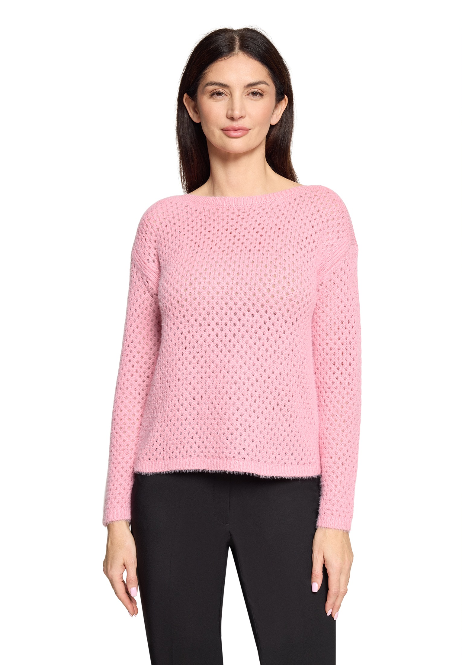 Strickpullover BETTY BARCLAY "Damen langarm", Damen, Gr. 38, sea pink, Strick, Obermaterial: 36% Baumwolle, 36% Polyacryl, 28% Polyamid, gerade normal, U-Boot-Ausschnitt, Pullover Strickpullover
