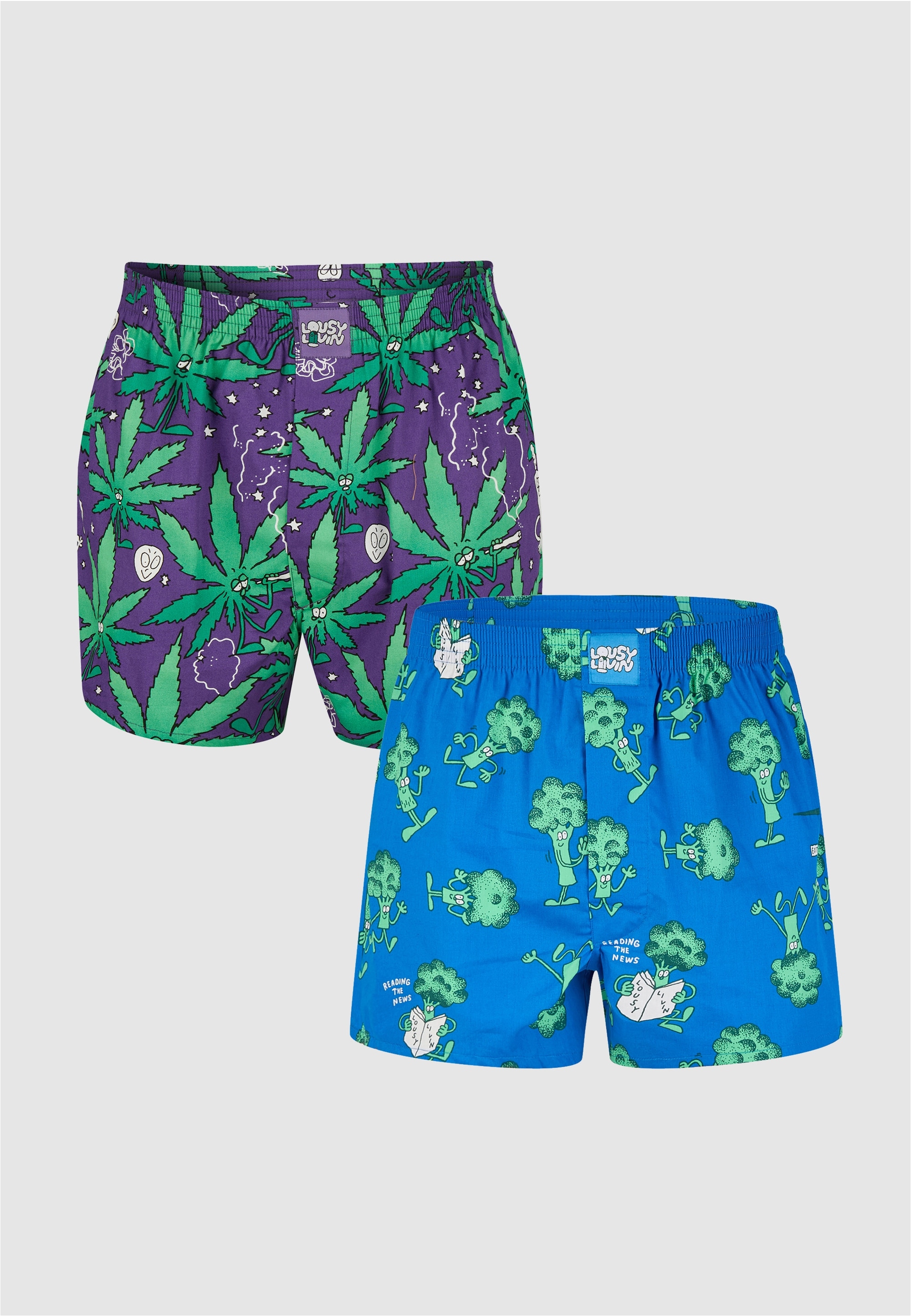 Lousy Livin Boxershorts »Weedy & Broccoli«, mit buntem Design