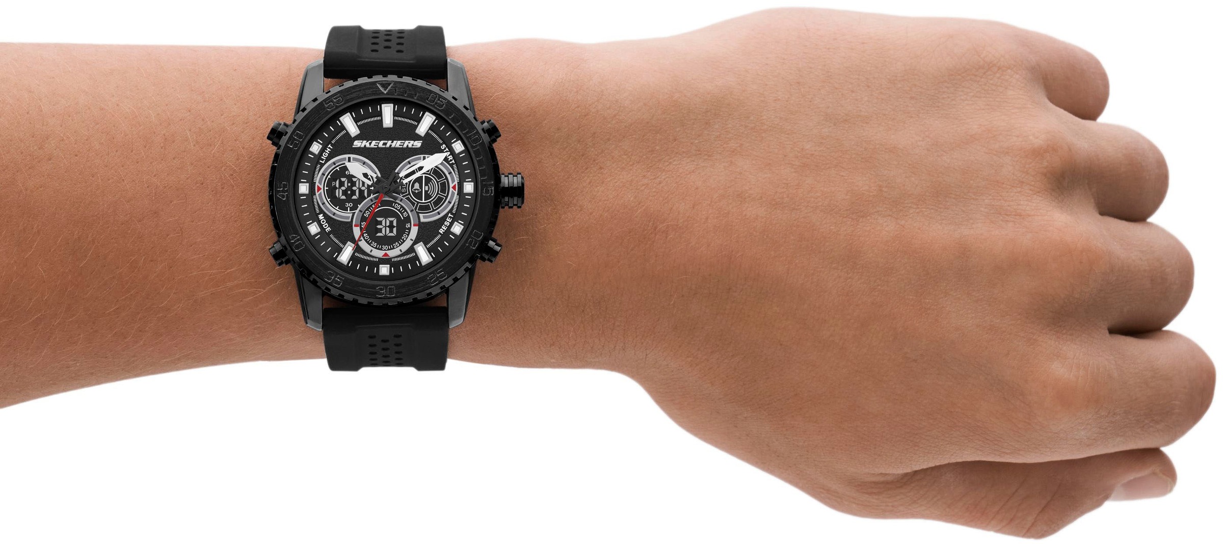 Skechers Chronograph »TRUXTON«, Quarzuhr, Armbanduhr, Herrenuhr, Silikonarmband, digital,Stoppfunktion