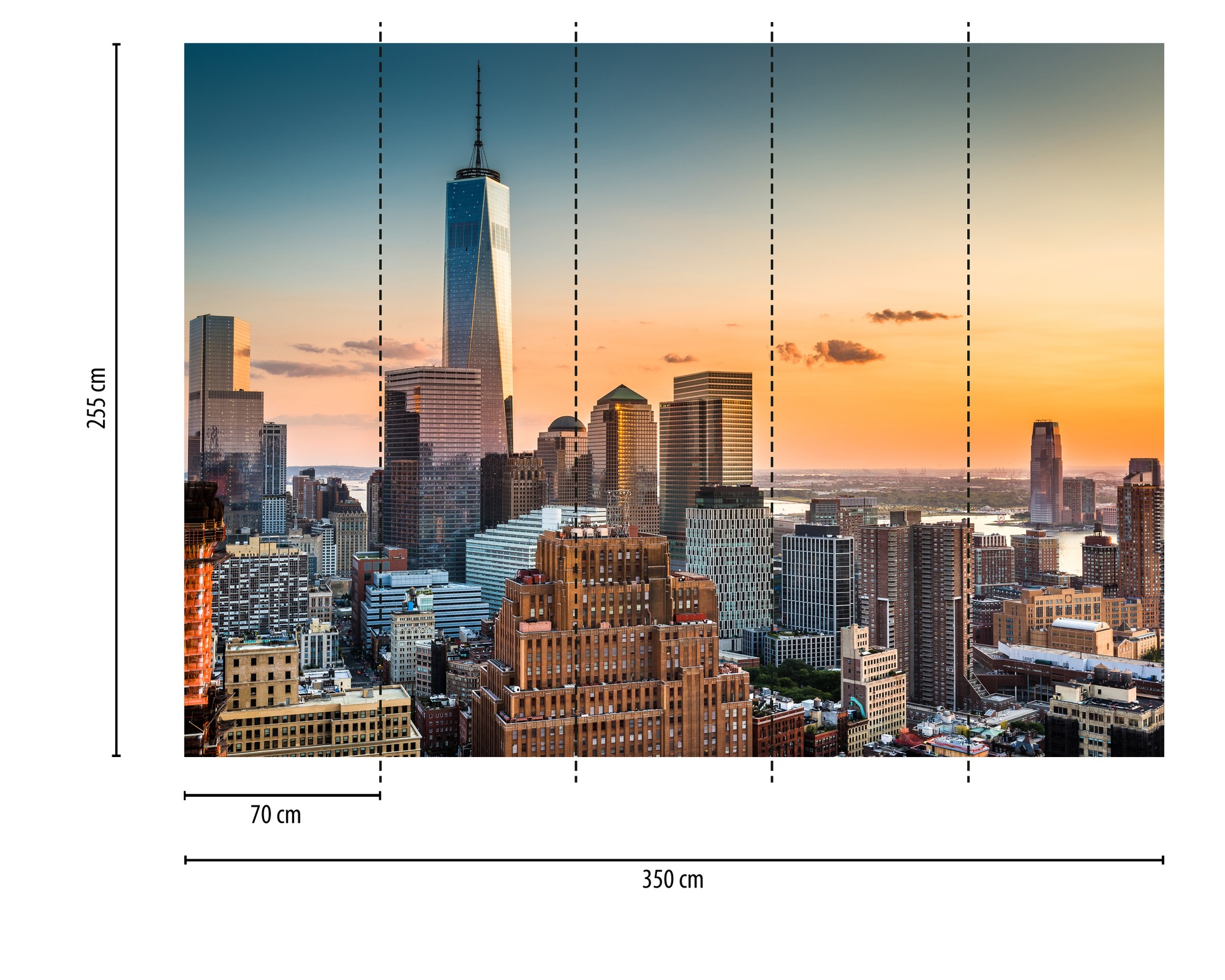 A.S. Création Vliestapete »Fototapete New York Skyline Sonnenuntergang Stadt« matt strukturiert