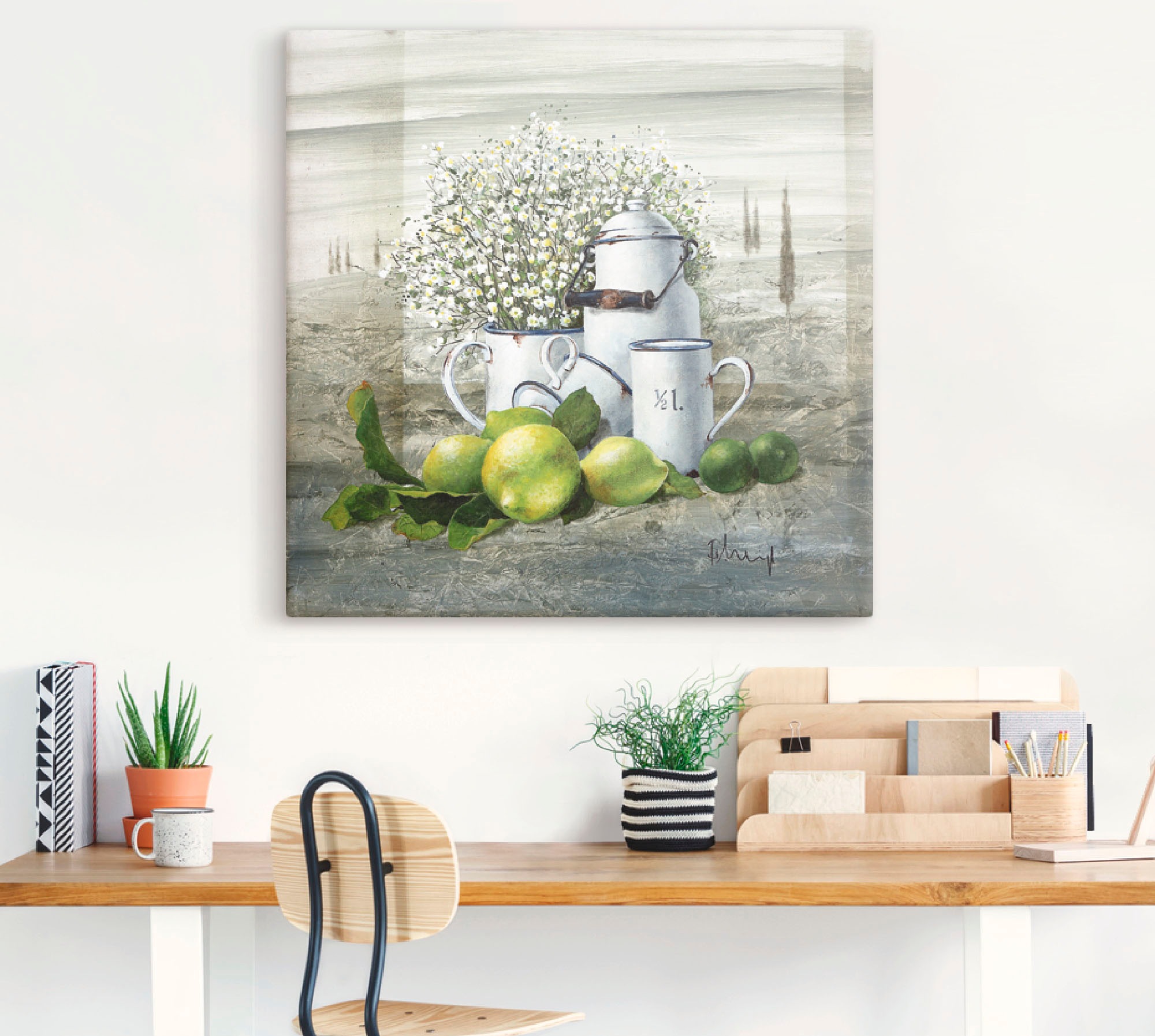 Artland Wandbild "Stillleben mit Milchkanne" Arrangements 1 Stk. tlg. als L günstig online kaufen