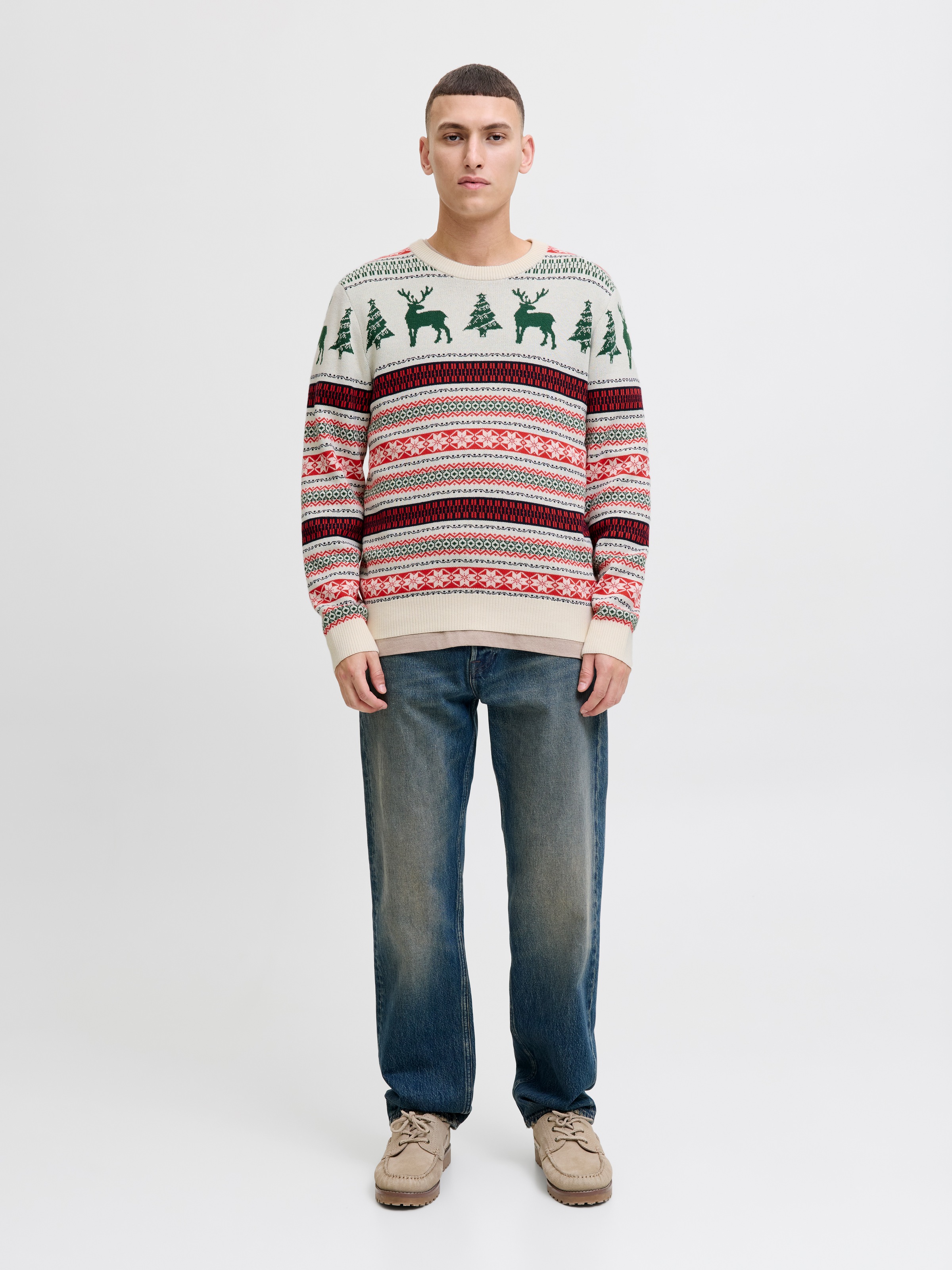 Jack & Jones Strickpullover »JJXMAS NOEL KNIT CREW NECK«