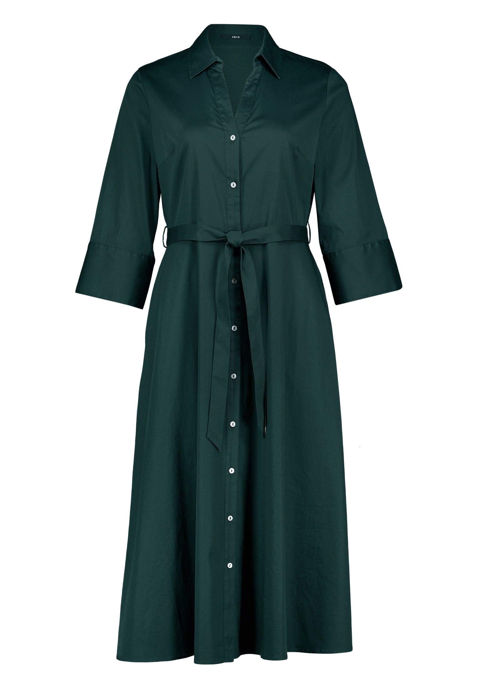 Zero Hemdblusenkleid »Damen mit 3/4 Arm« Ohne Tasche Bindegürtel