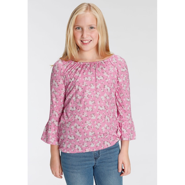 KIDSWORLD 3/4-Arm-Shirt, mit Blumen bedruckt bestellen | BAUR