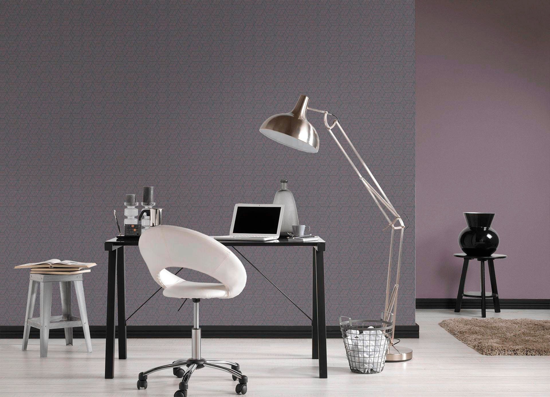 living walls Vliestapete »Metropolitan Stories Lizzy London« 3D-Optik | geometrisch | grafisch strukturiert Grafik Tapete Geometrisch Metallic Tapeten Wohnzimmer Schlafzimmer