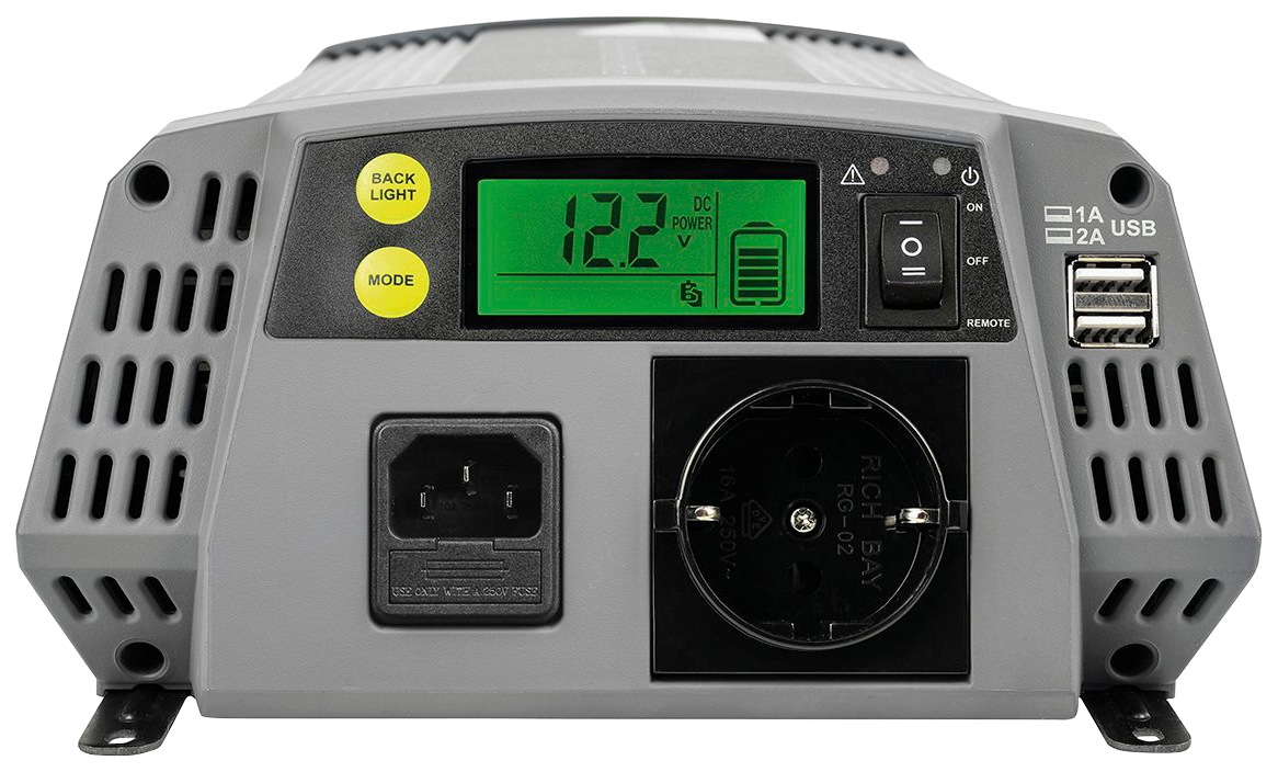 PROUSER Spannungswandler »Sinus PSI1000TX«, (Set), 12 V/DC - 230 V/AC, 1000 W