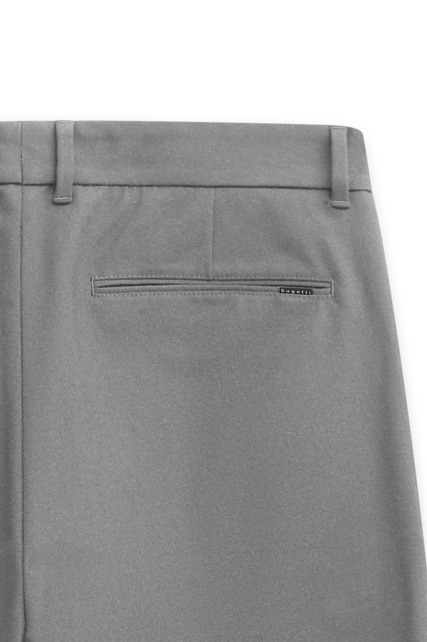 Chinohose BUGATTI "Cozy Times", Herren, Gr. 33, Länge 32, grau (240, grau), 68% Polyester, 28% Viskose, 4% Elasthan, unifarben, gerade, unten schmal, Hosen Chinohose, Tapered Fit mit Soft Touch 3