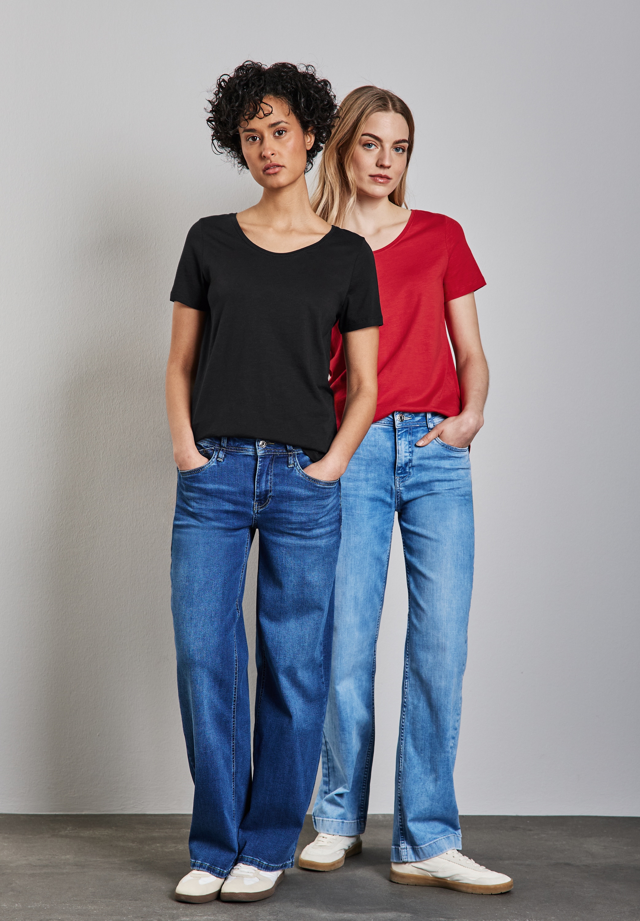 STREET ONE V-Shirt, im soften Baumwoll-Mix