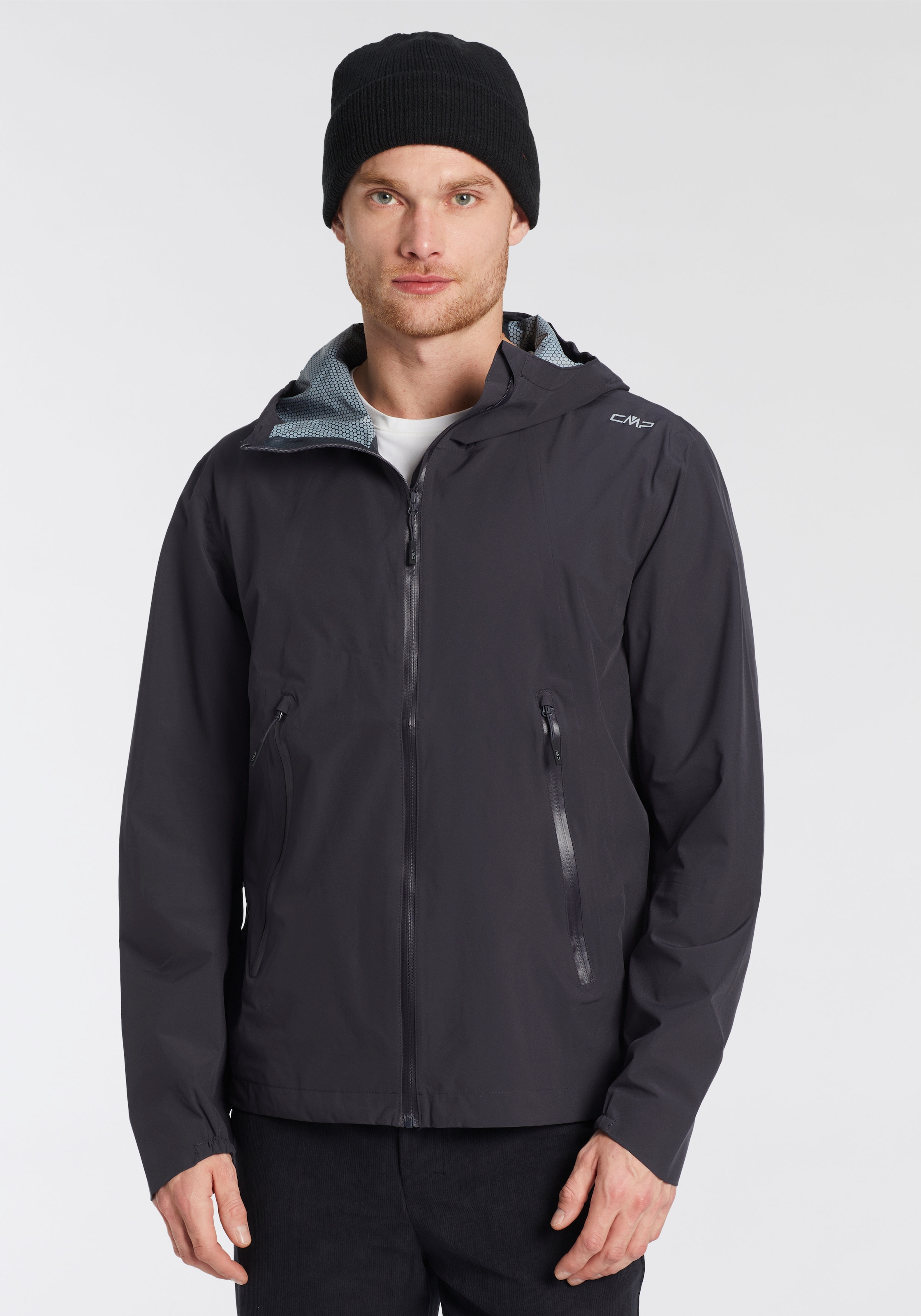 Cmp Herren Antracite Funktionsjacke "Man Jacket Fix Hood" Mit Kapuze Wasserdicht Winddicht Atmungsaktiv Mit Kapuze Wassersäule 10000 erhältlich in Größe 50/52 von Baur