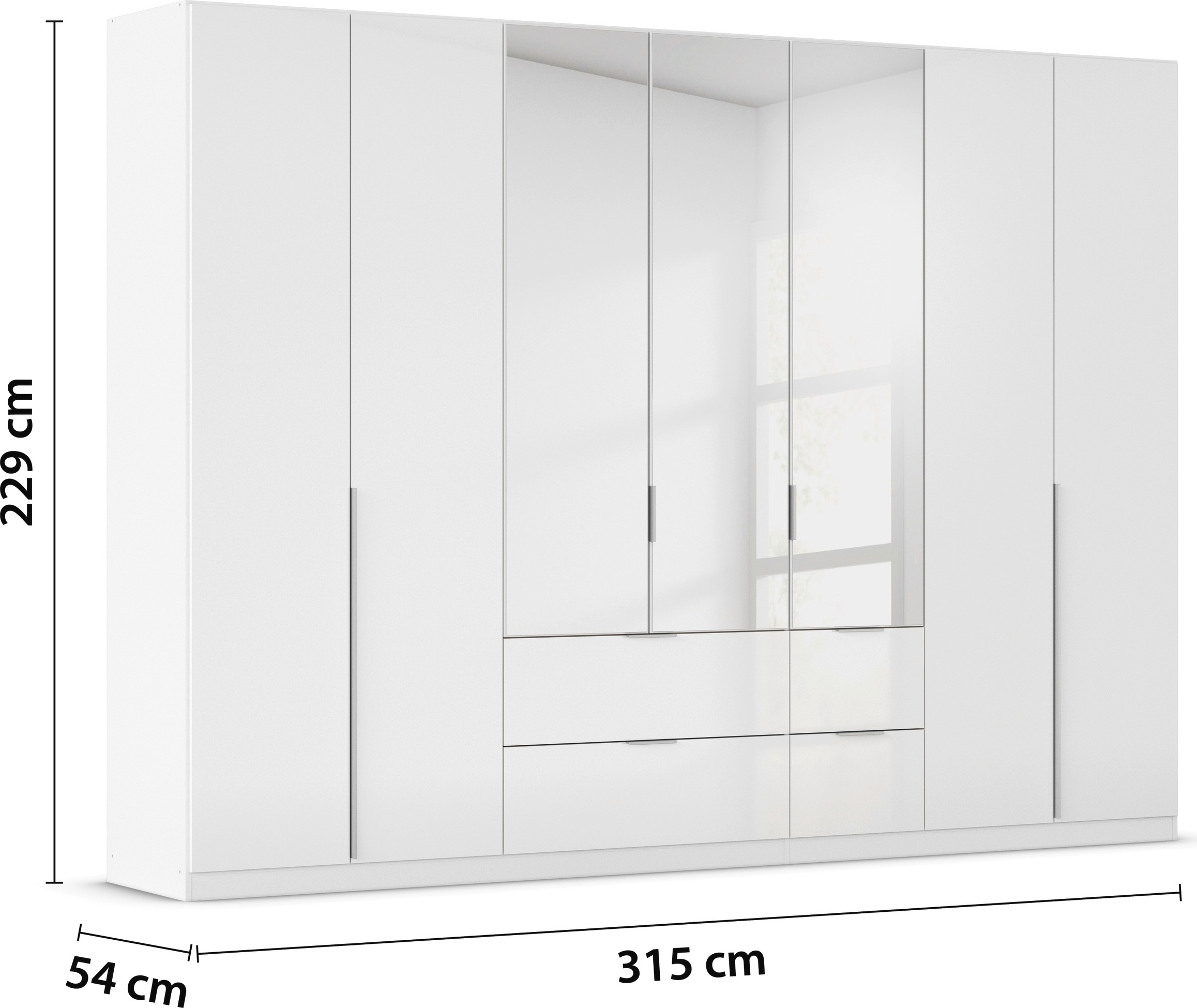 rauch Drehtürenschrank »Kleiderschrank Schrank Garderobe AGORDO mit Dekor- oder Hochglanzfront«, (in zwei Griff-Farben mit Dekor- oder Hochglanzfront), mit Außenschubkästen, in 6 Breiten und 2 Höhen MADE IN GERMANY
