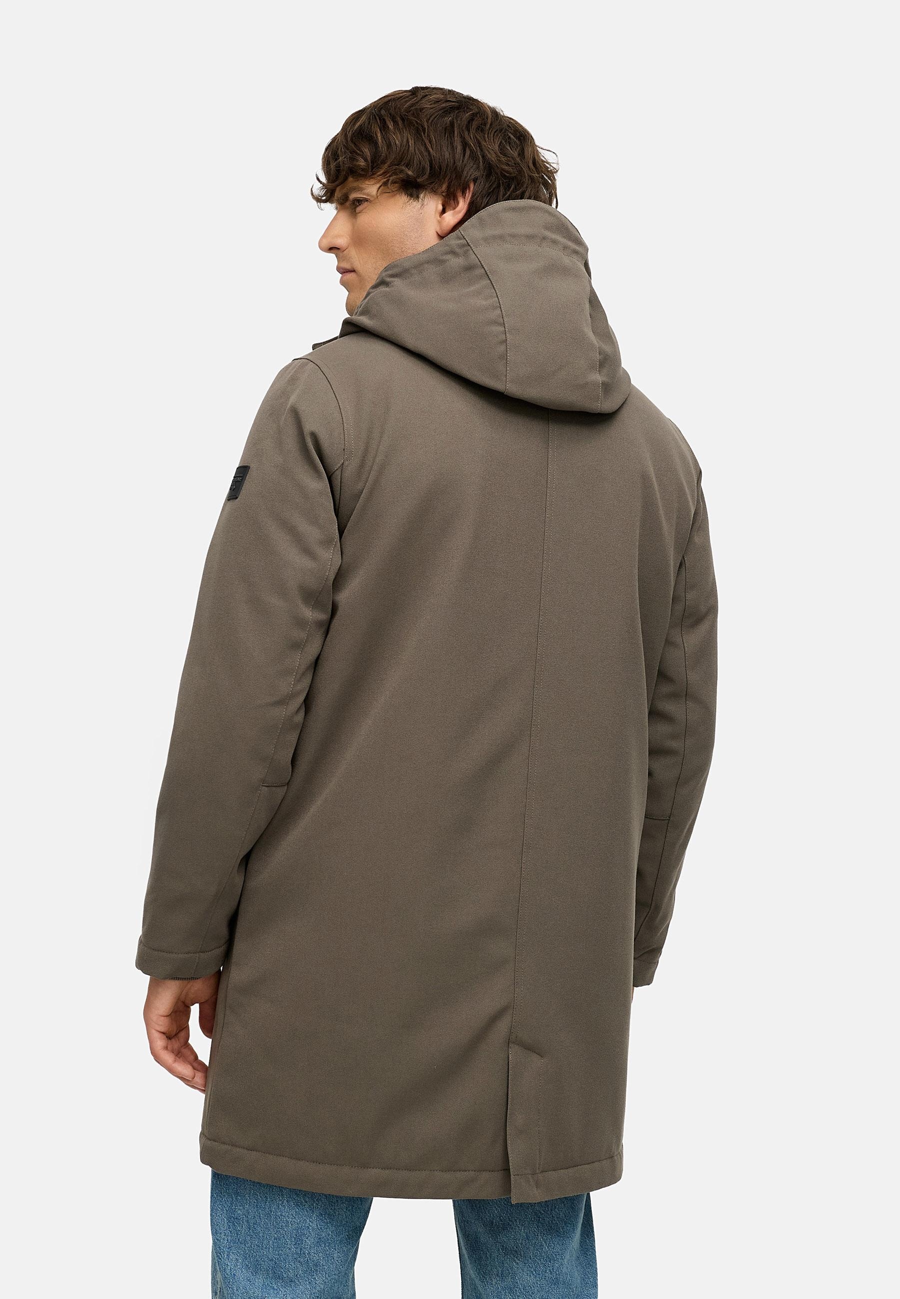 Ragwear Wintermantel »Mr Them Long« lange wasserdichte Herren Winterjacke mit Kapuze