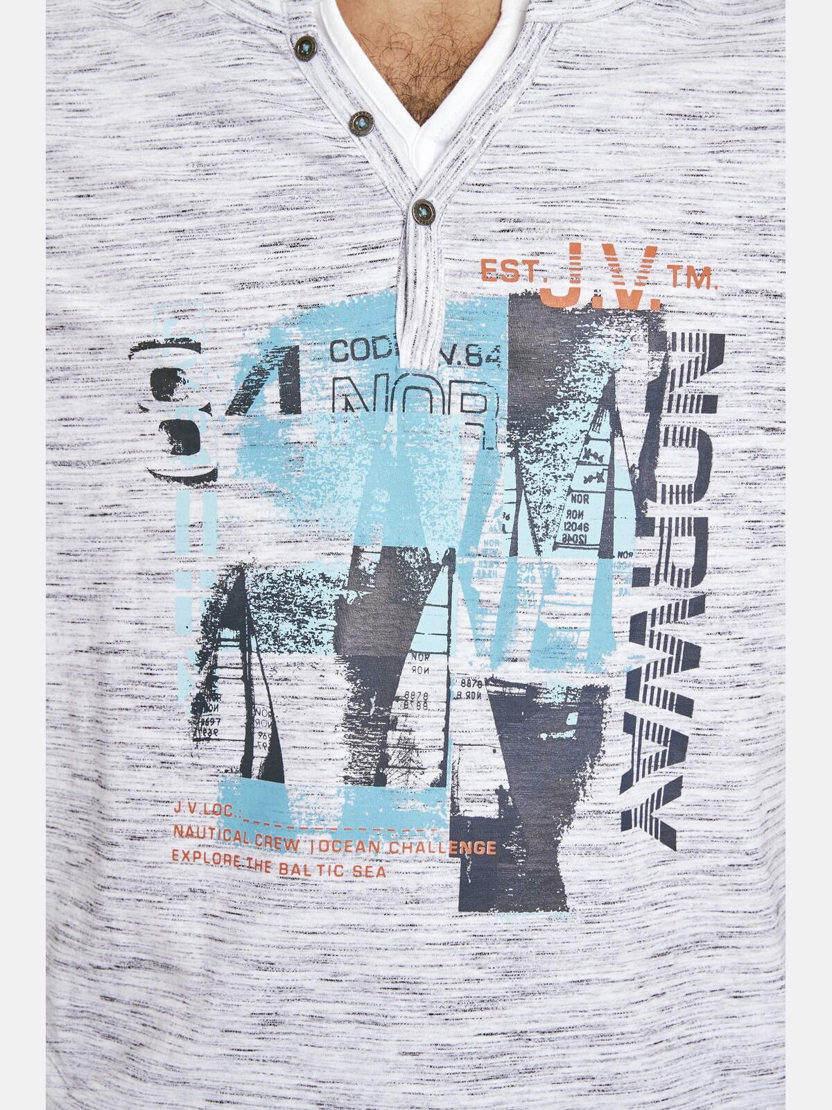 Jan Vanderstorm T-Shirt »T-Shirt BALTFRIED«, (1 tlg.), mit Knopfleiste