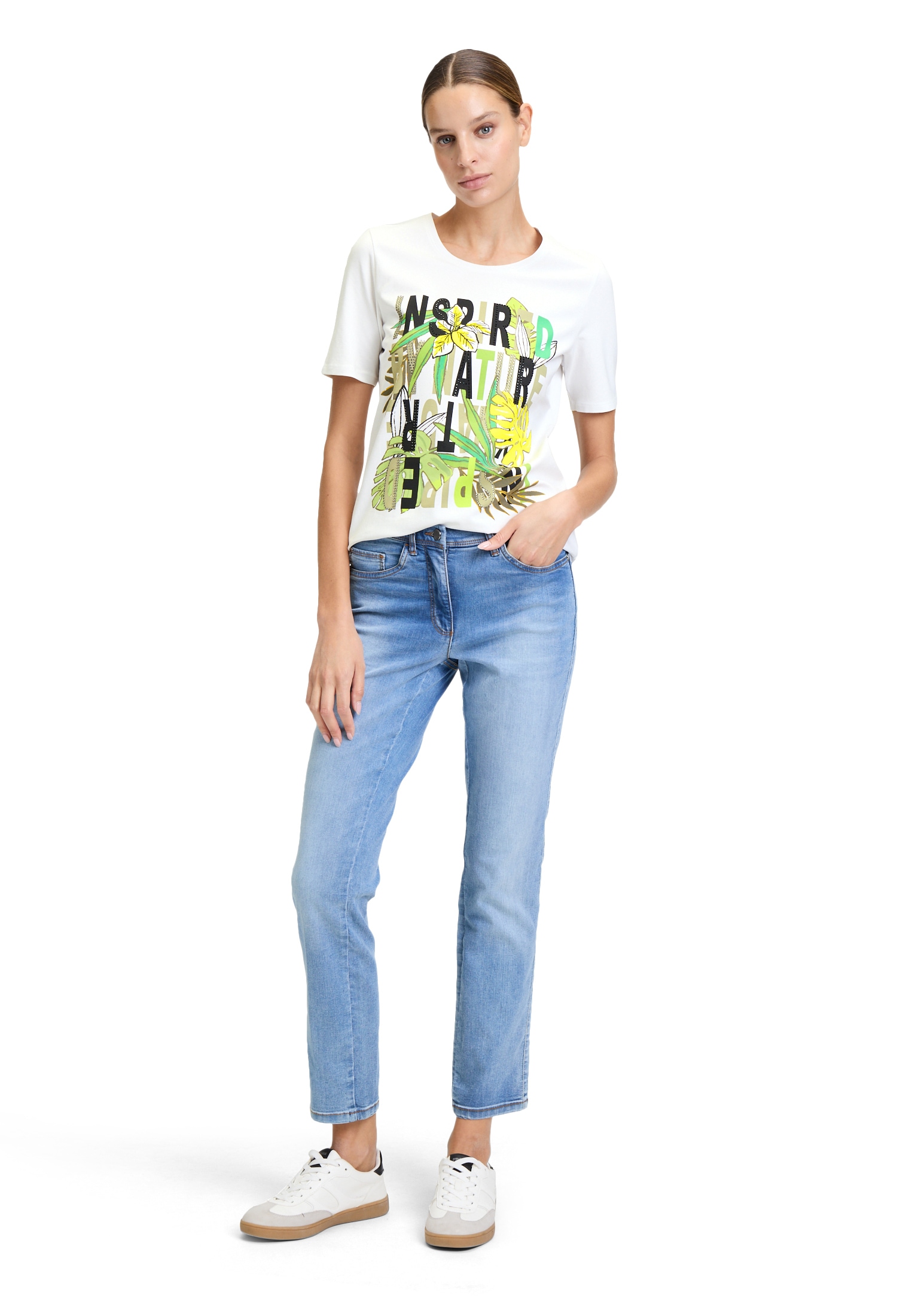 Betty Barclay Kurzarmshirt »Betty Barclay Basic Shirt mit Aufdruck«, (1 tlg.), Glitzersteine