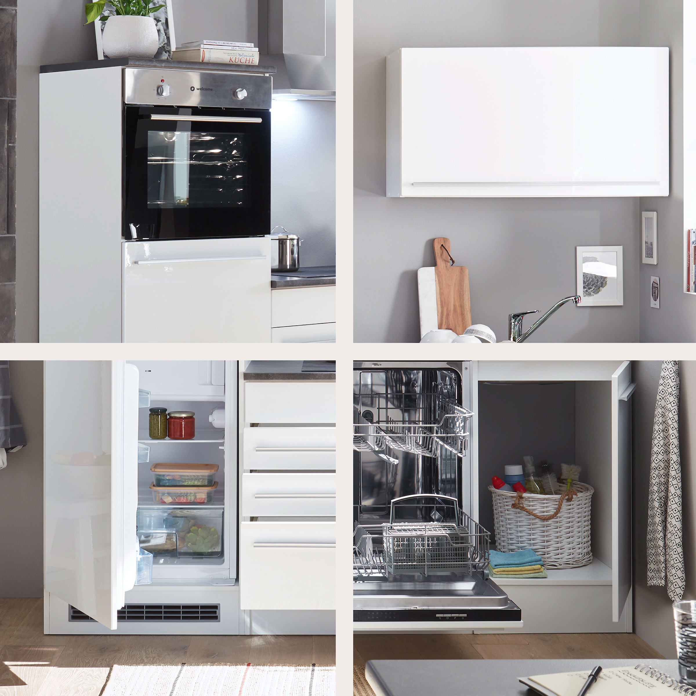BASIC by Balculina Küchenzeile »Jazz«, Breite 260 cm, wahlweise mit E-Geräten