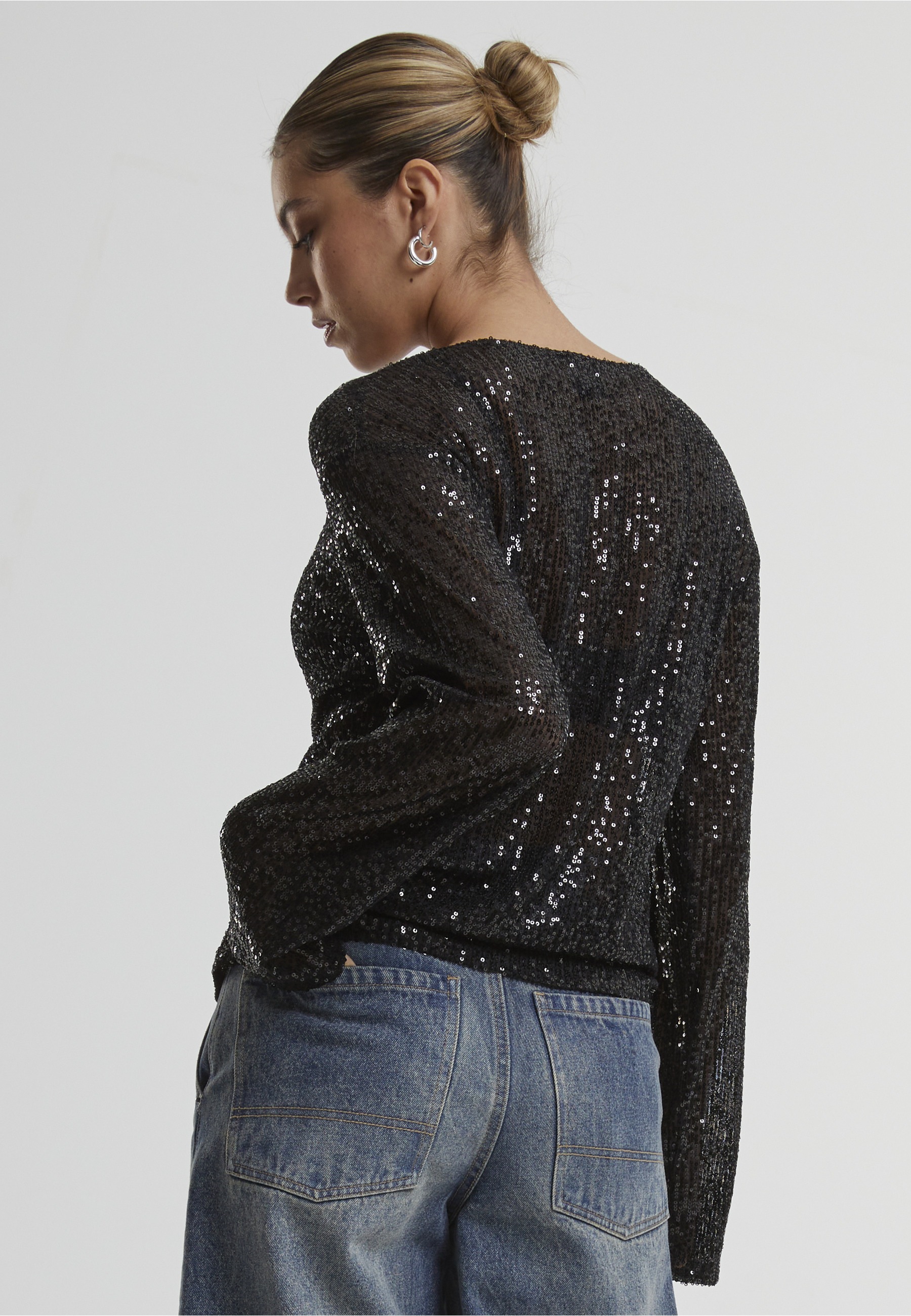 URBAN CLASSICS Longsleeve »Urban Classics Ladies Sequins Longsleeve« 1 Stk.