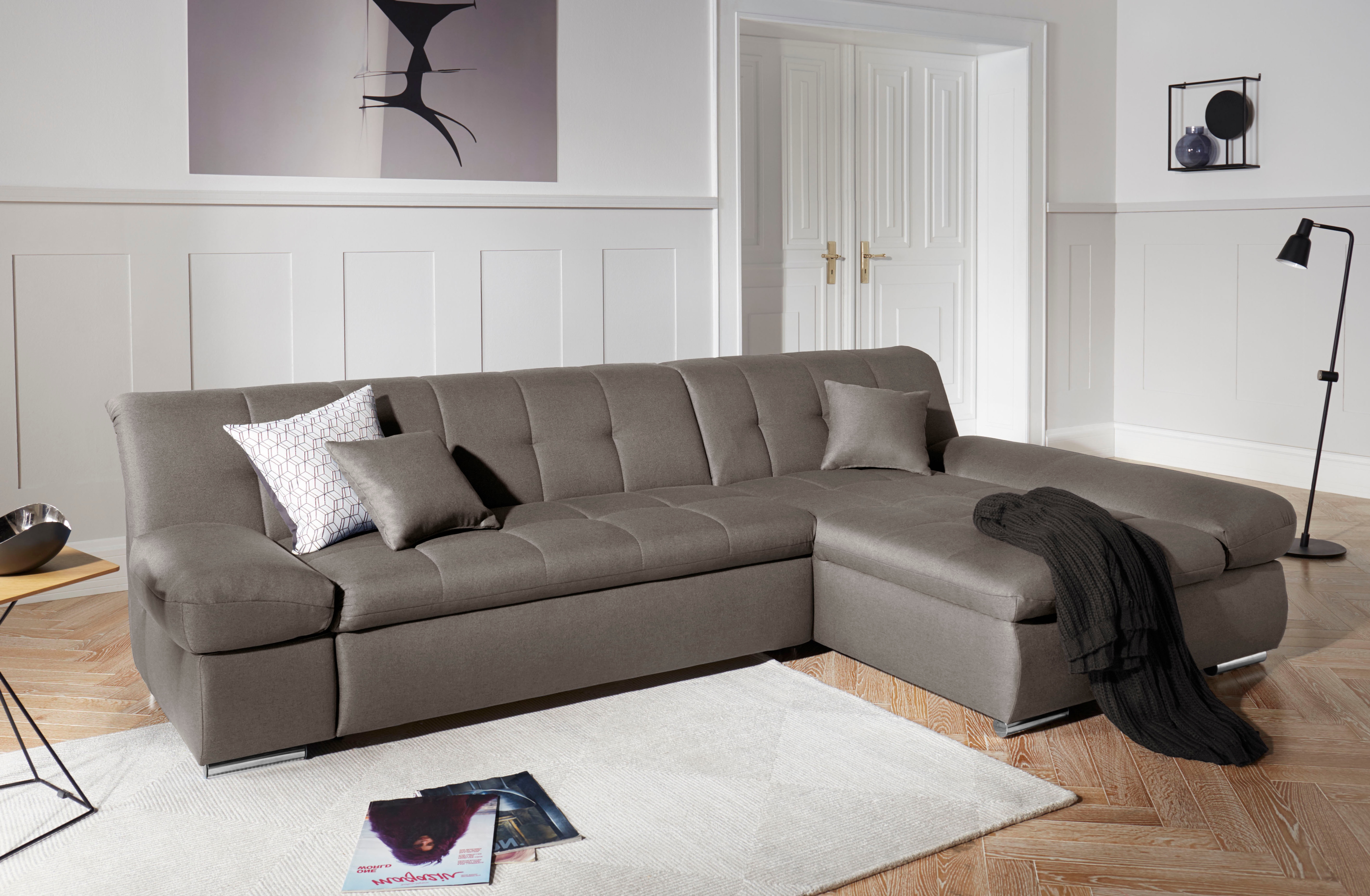 DOMO collection "MONA 297x173 cm, modern & komfortabel, optional mit Komfortfunktionen" whlw. mit Bettfunktion, L-Form