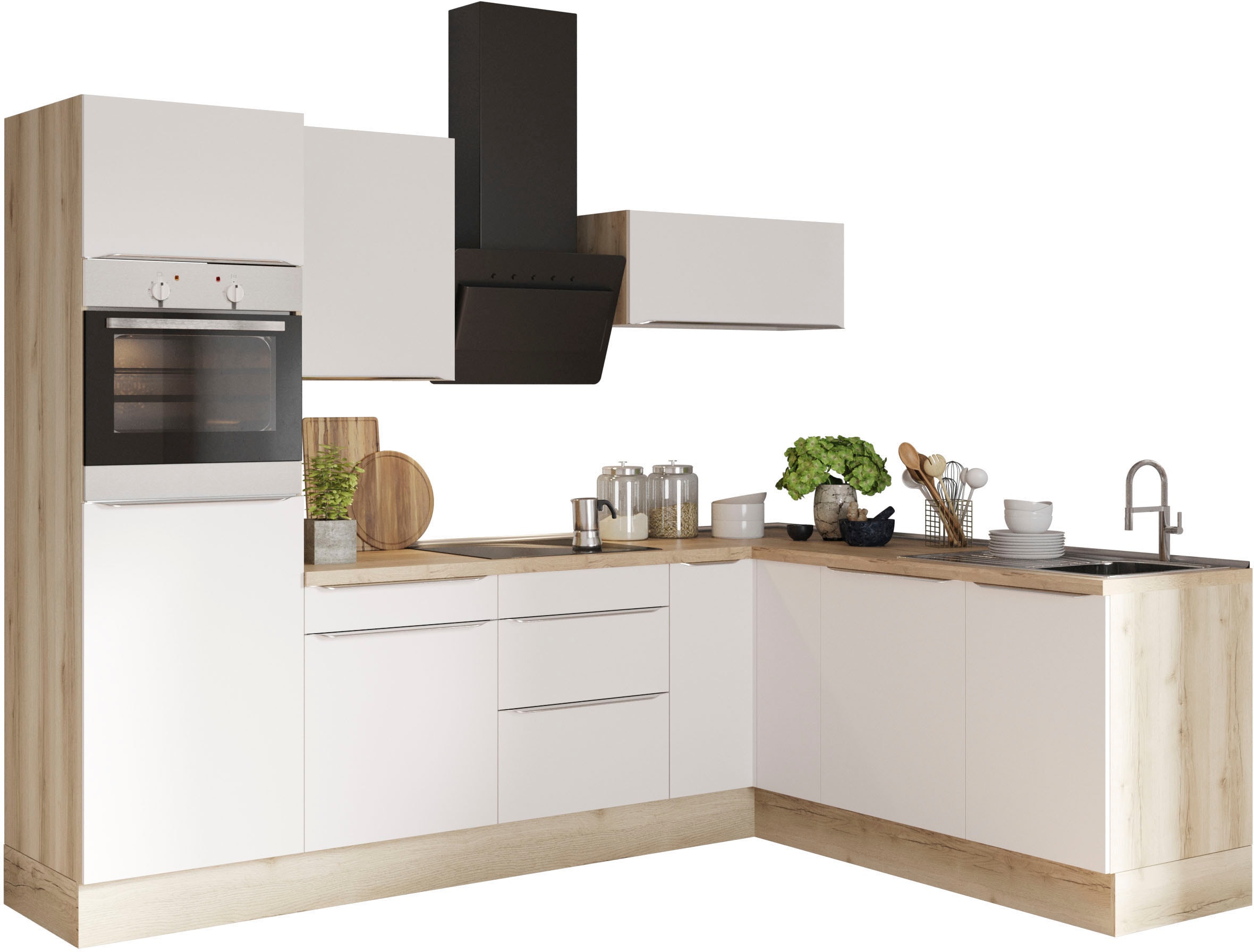 OPTIFIT Winkelküche "Aken Stellbreite 270x200 cm", wahlweise mit E-Geräten günstig online kaufen