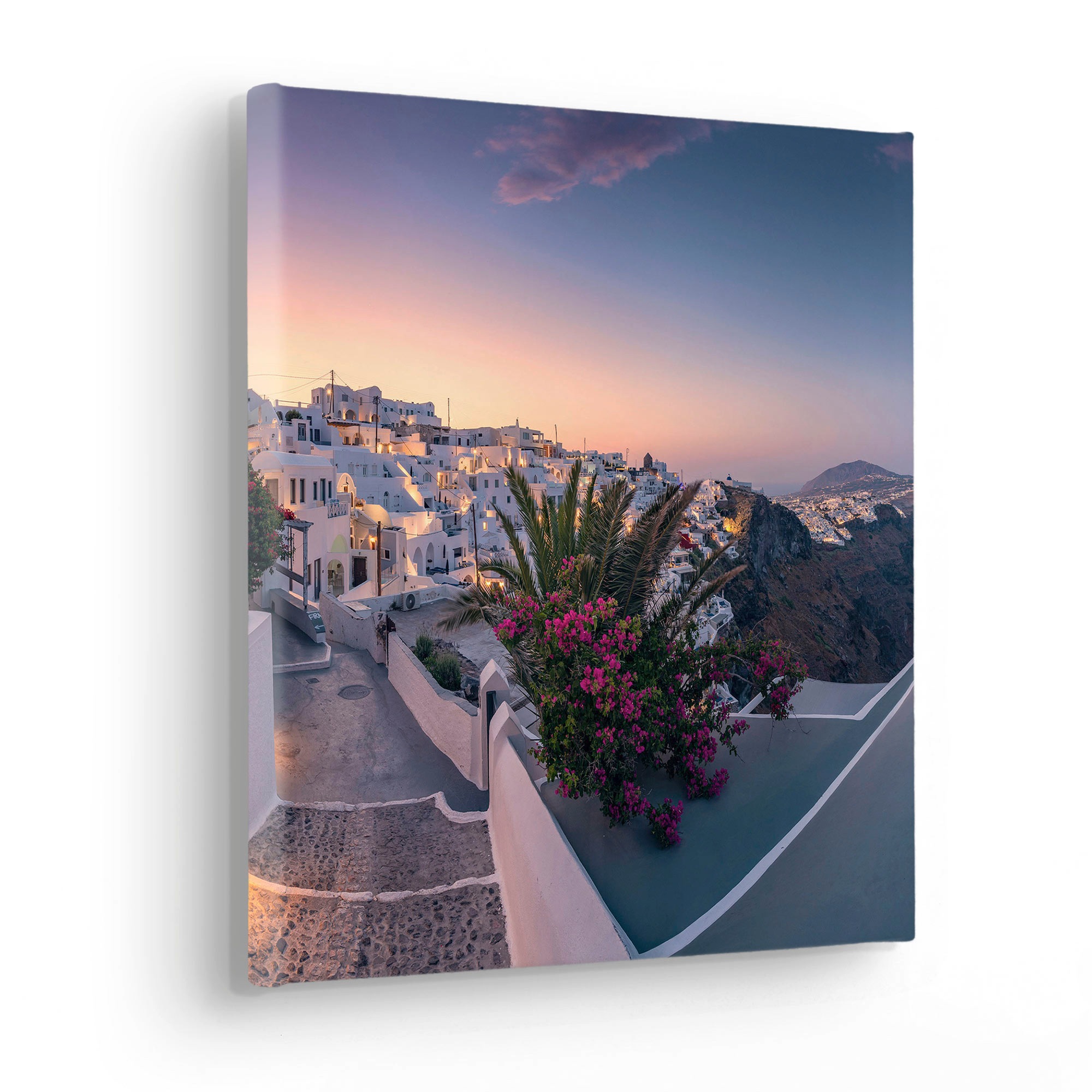 Komar Leinwandbild "Fira to Oia - Größe 30 x 30 cm" Baum  Berge  Blätter  F günstig online kaufen