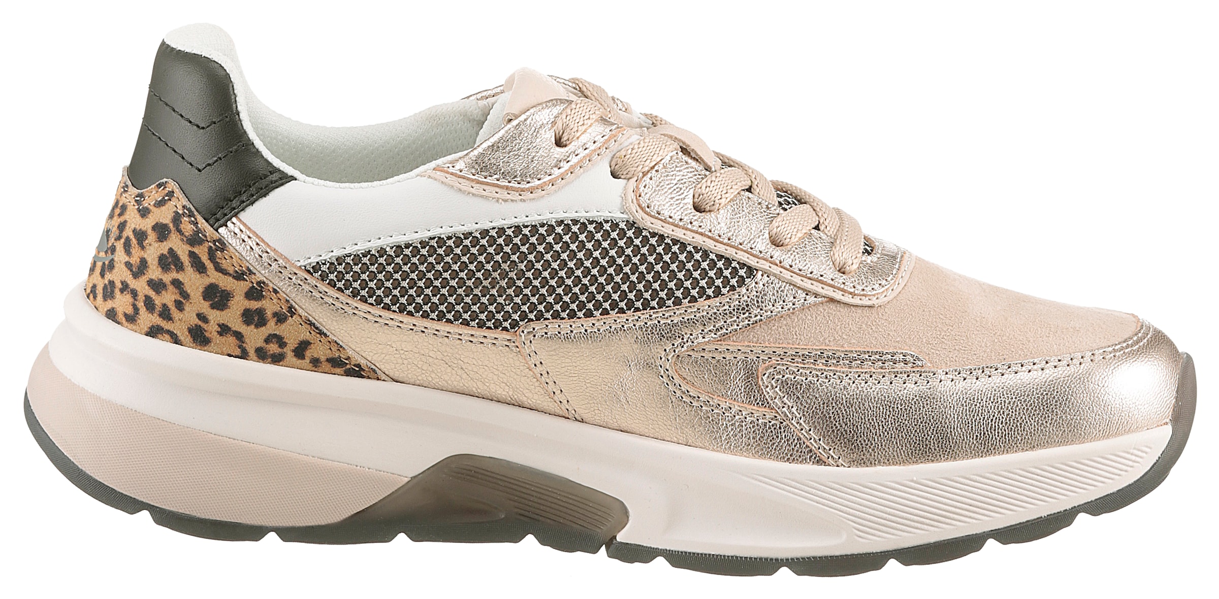 Gabor Rollingsoft Keilsneaker, Freizeitschuh, Halbschuh, Schnürschuh mit Kontrastbesätzen