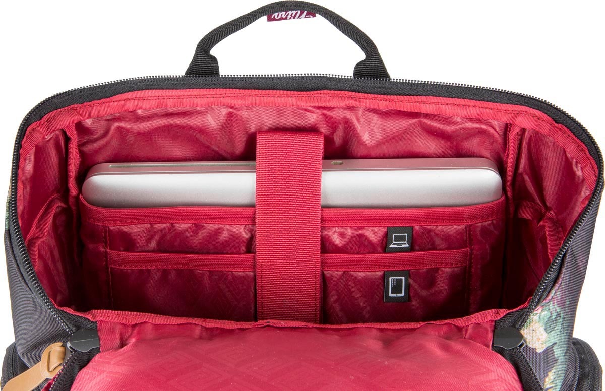 Freizeitrucksack NITRO "Daypacker", Kinder, Gr. B/H/T: 30cm x 46cm x 18cm, schwarz (schwarz rose), Polyester, Rucksäcke Freizeitrucksack, mit Laptopfach, Schulrucksack, Wanderrucksack oder Streetpack 3