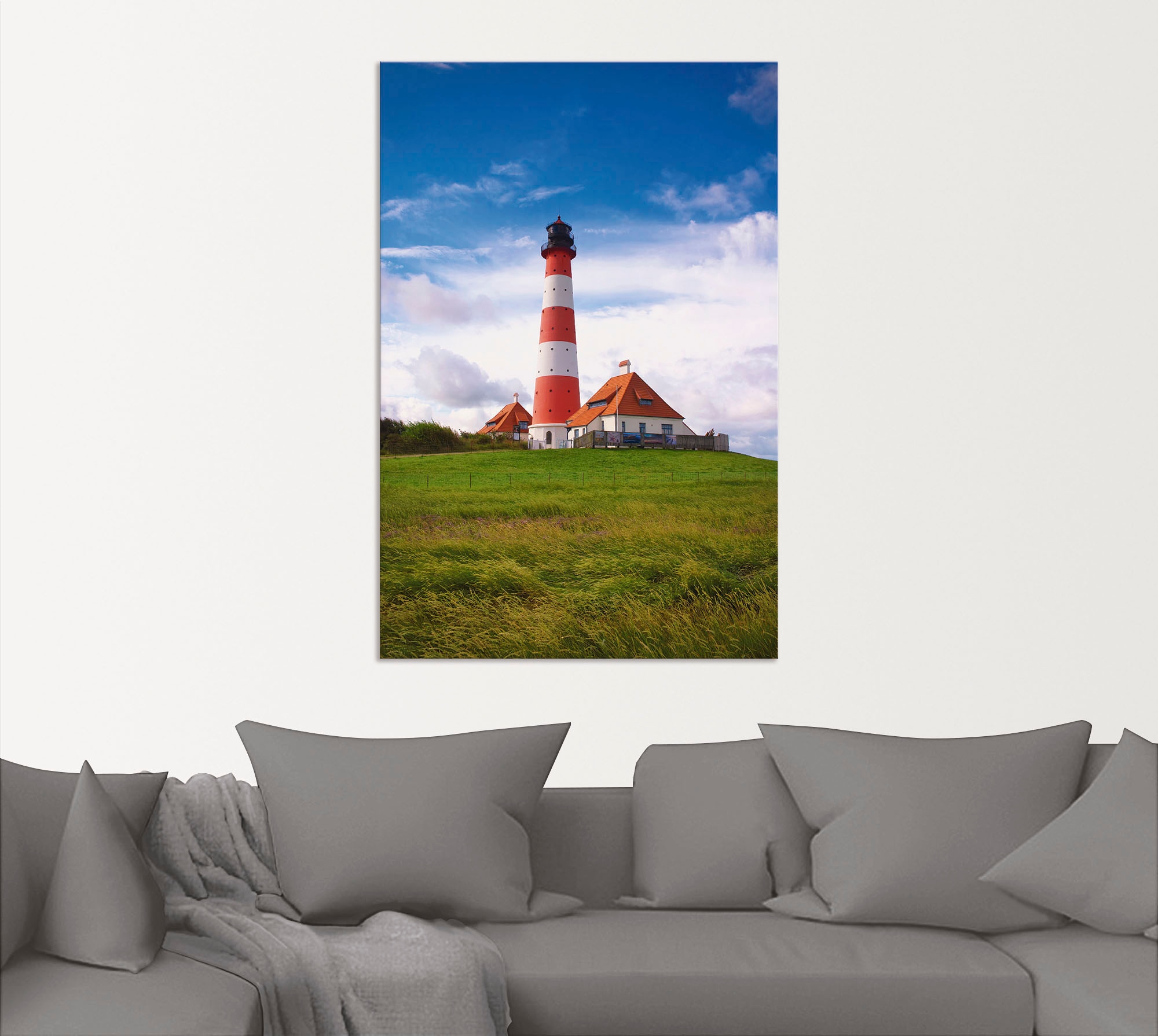 Artland Wandbild »Westerhever Leuchtturm«, Gebäude, (1 St.), als Alubild, Outdoorbild, Leinwandbild, Poster in verschied. Größen