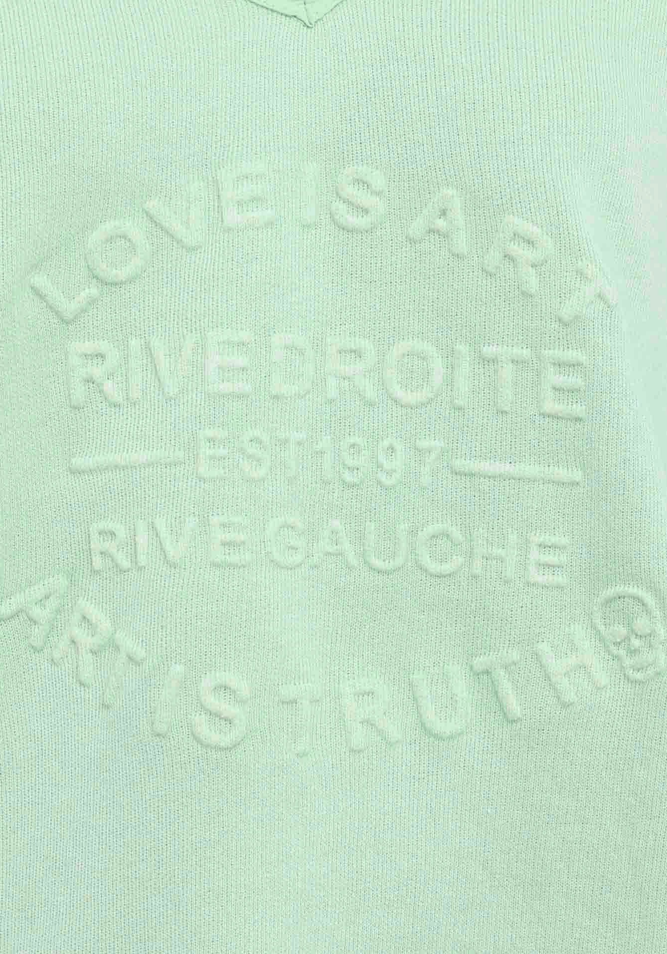 Zwillingsherz Sweatshirt, mit ausgefranstem V-Ausschnitt im Vintage Look