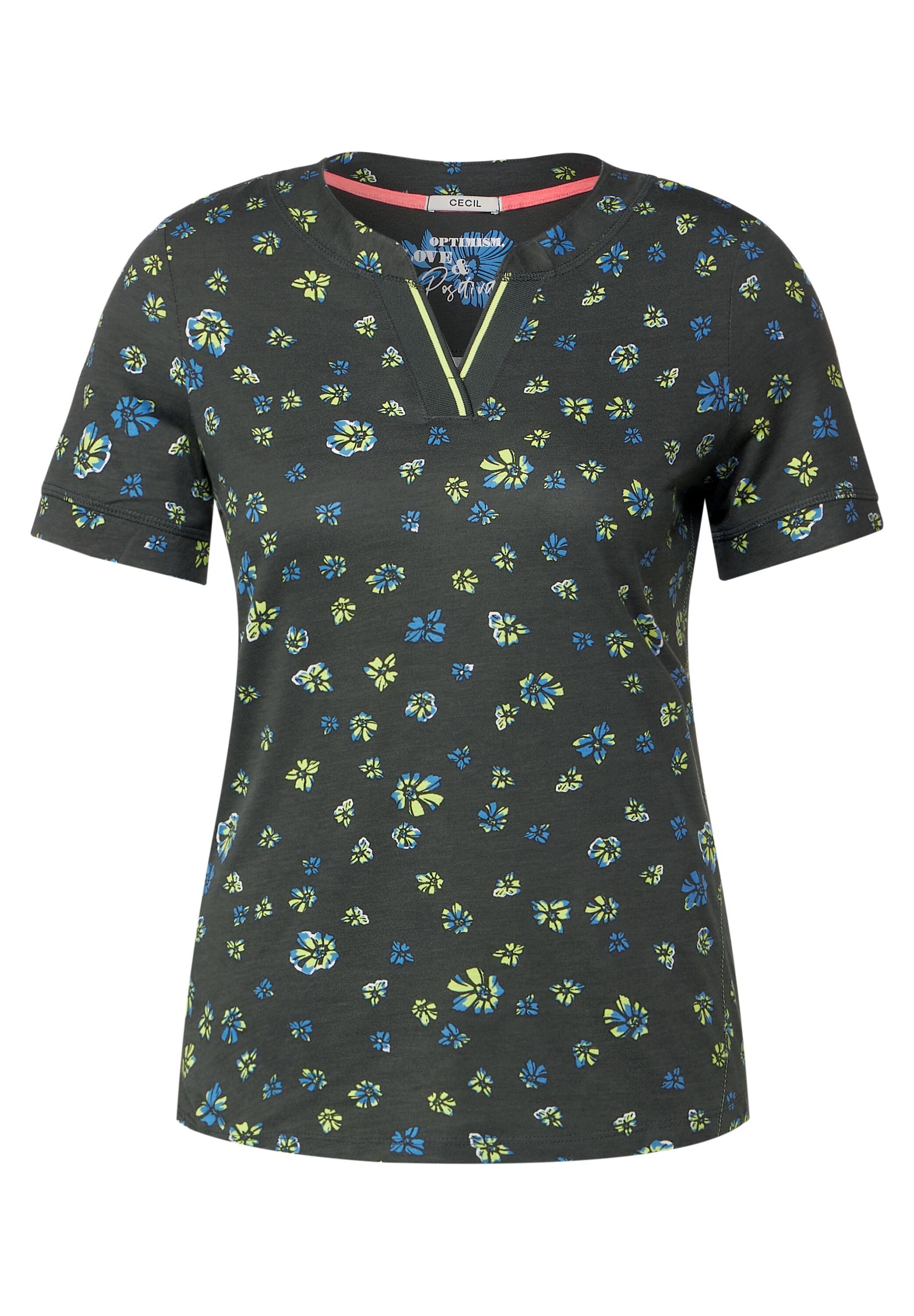 Cecil T-Shirt, mit geschlitztem Rundhalsausschnitt BAUR | kaufen