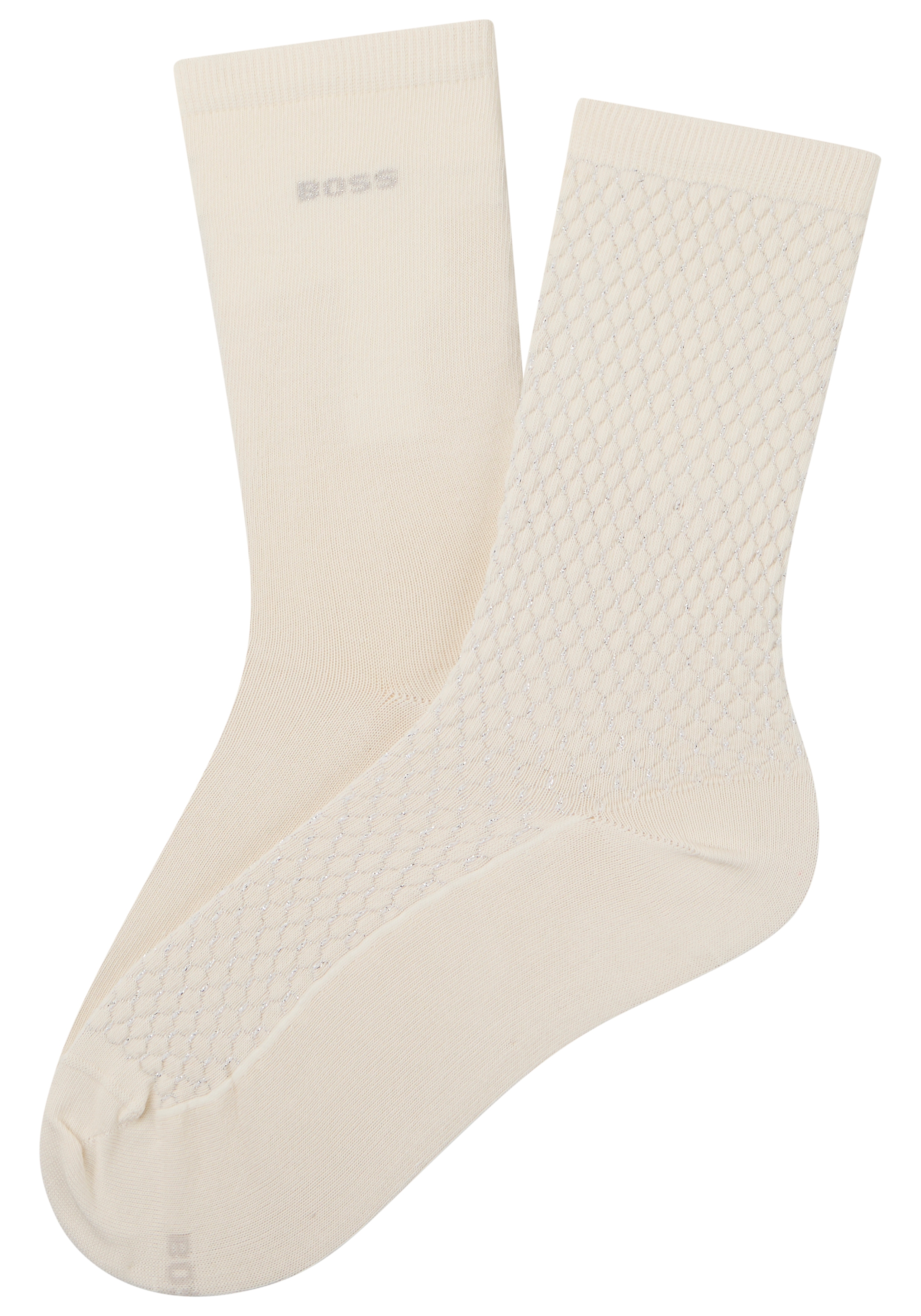 BOSS Businesssocken "2P RS ShineDiam CC W" Packung, 2 Paar tlg. mittelhoch