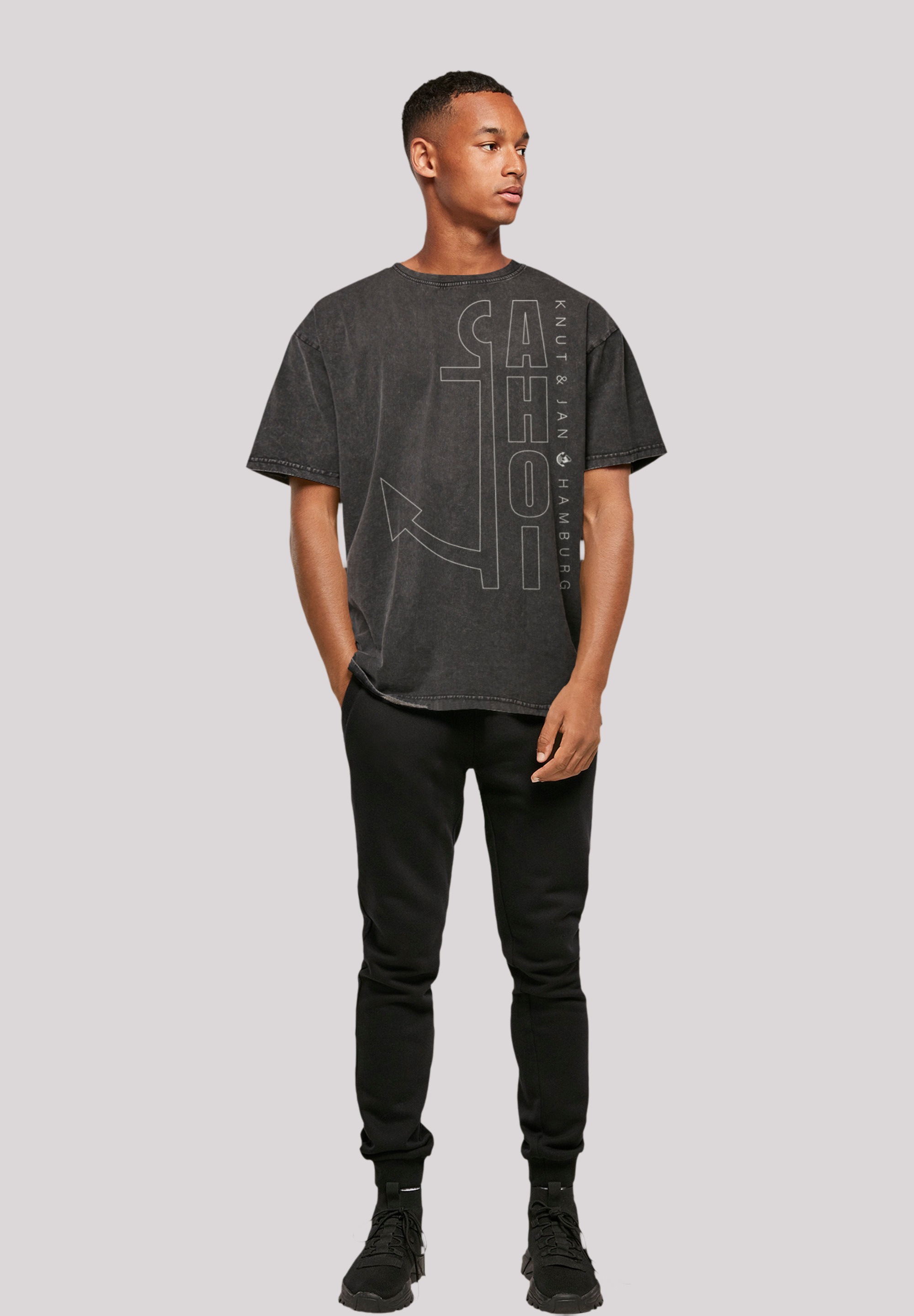 F4NT4STIC T-Shirt »Ahoi Anker Outlines«, Print