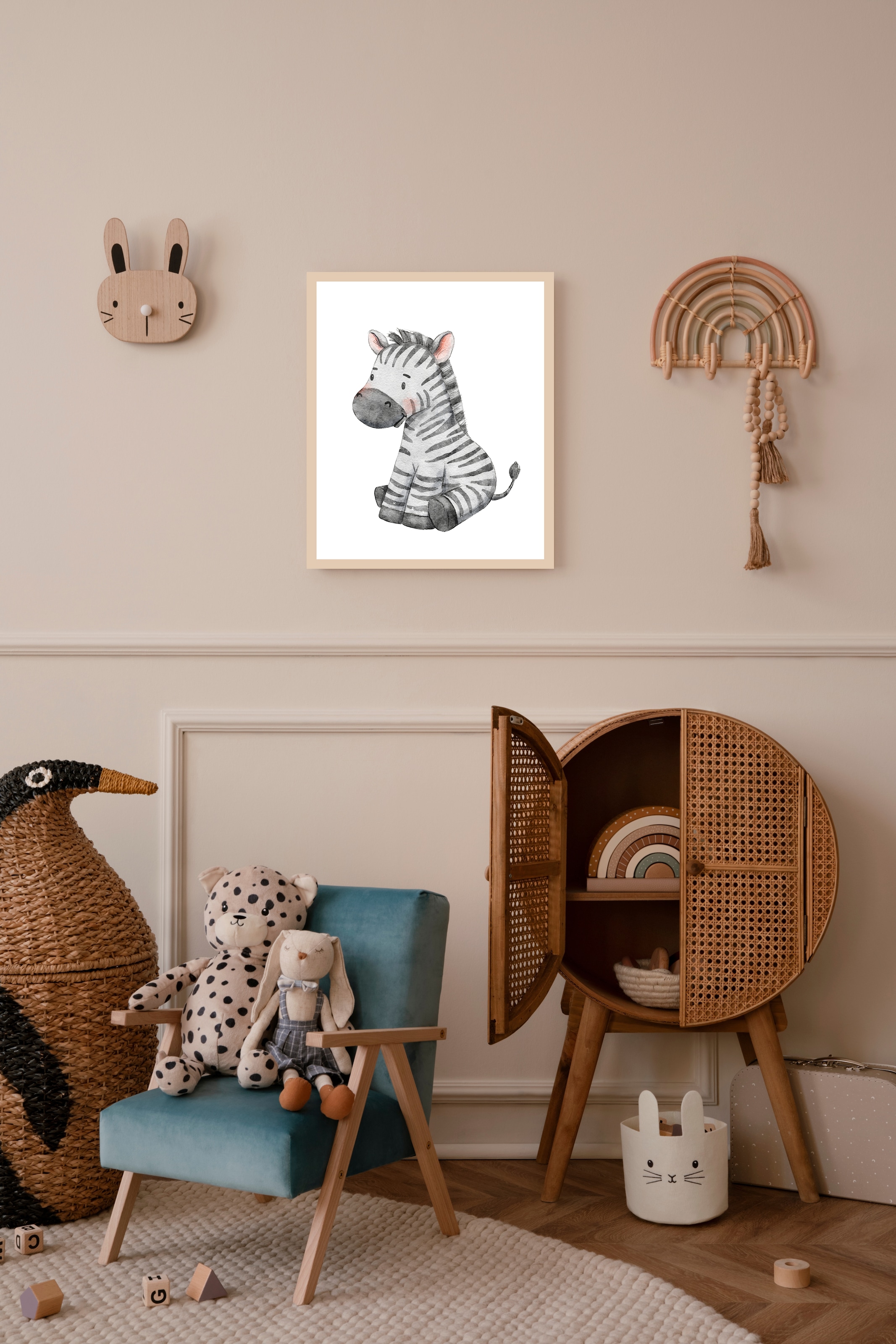 Lüttenhütt Bild mit Rahmen "oder Poster, Zebra", Fantasy-Tiere-Zebra Bilder günstig online kaufen