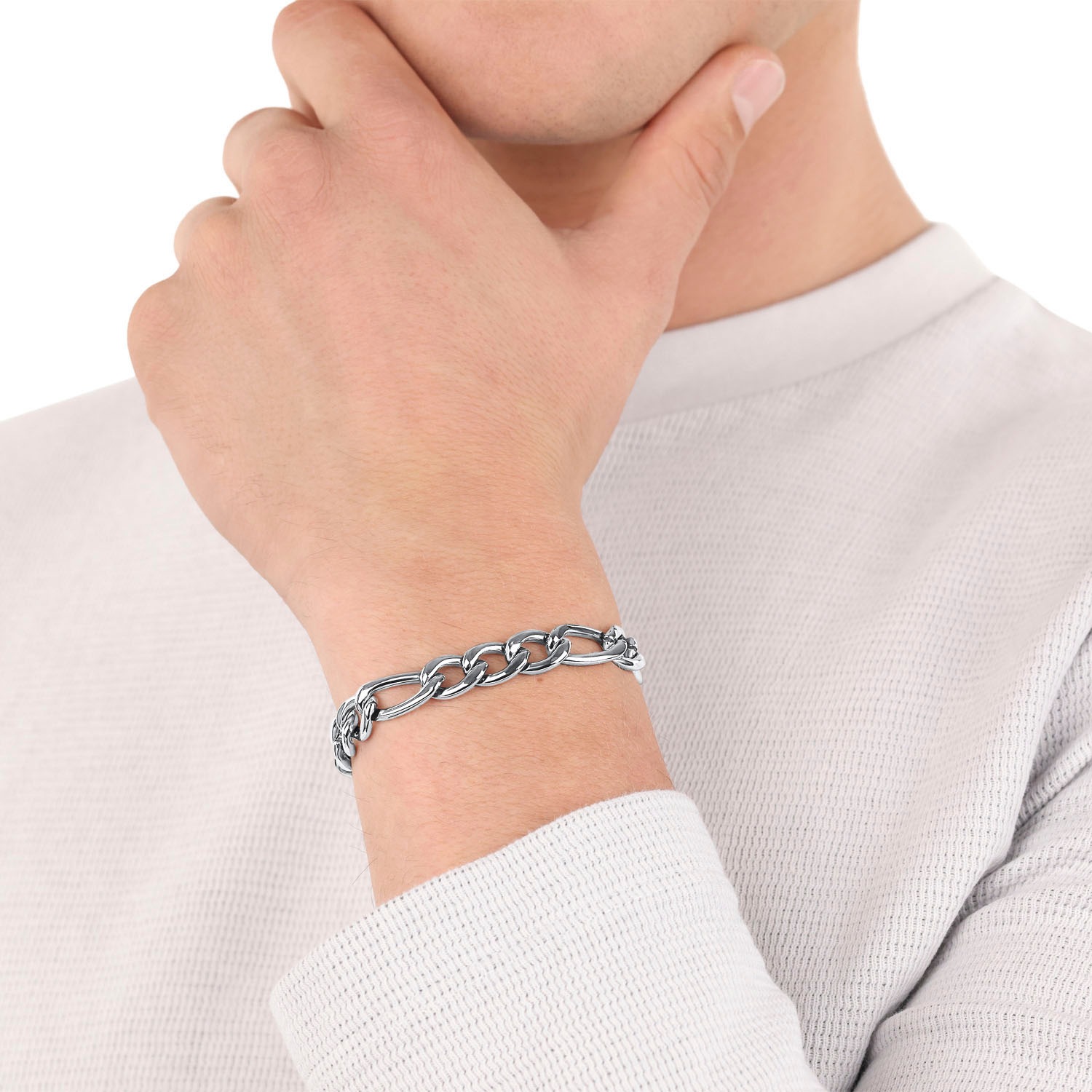 Armband S.OLIVER "2038869", silber (edelstahlfarben), Armbänder, Herren, 22cm, Edelstahl, Armband 2