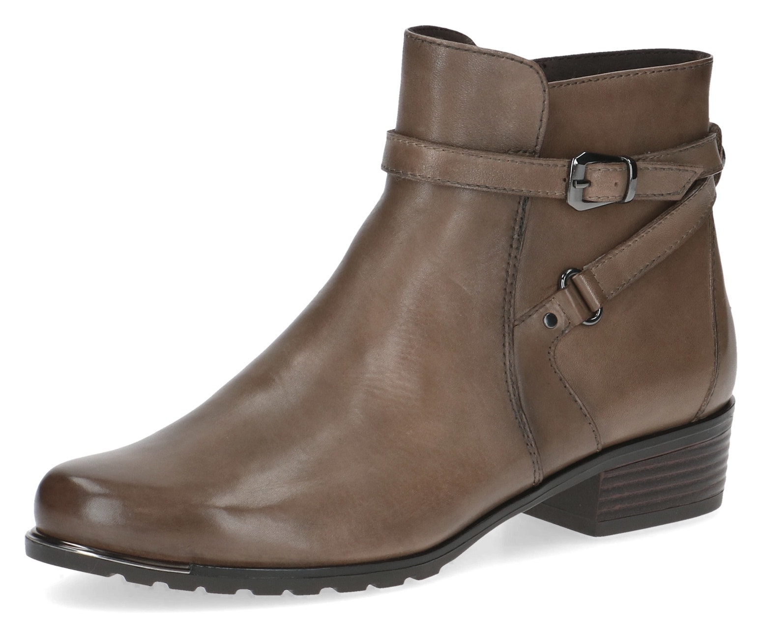 Stiefelette, Blockabsatz, Boots mit Zierschnalle und Zierriemchen