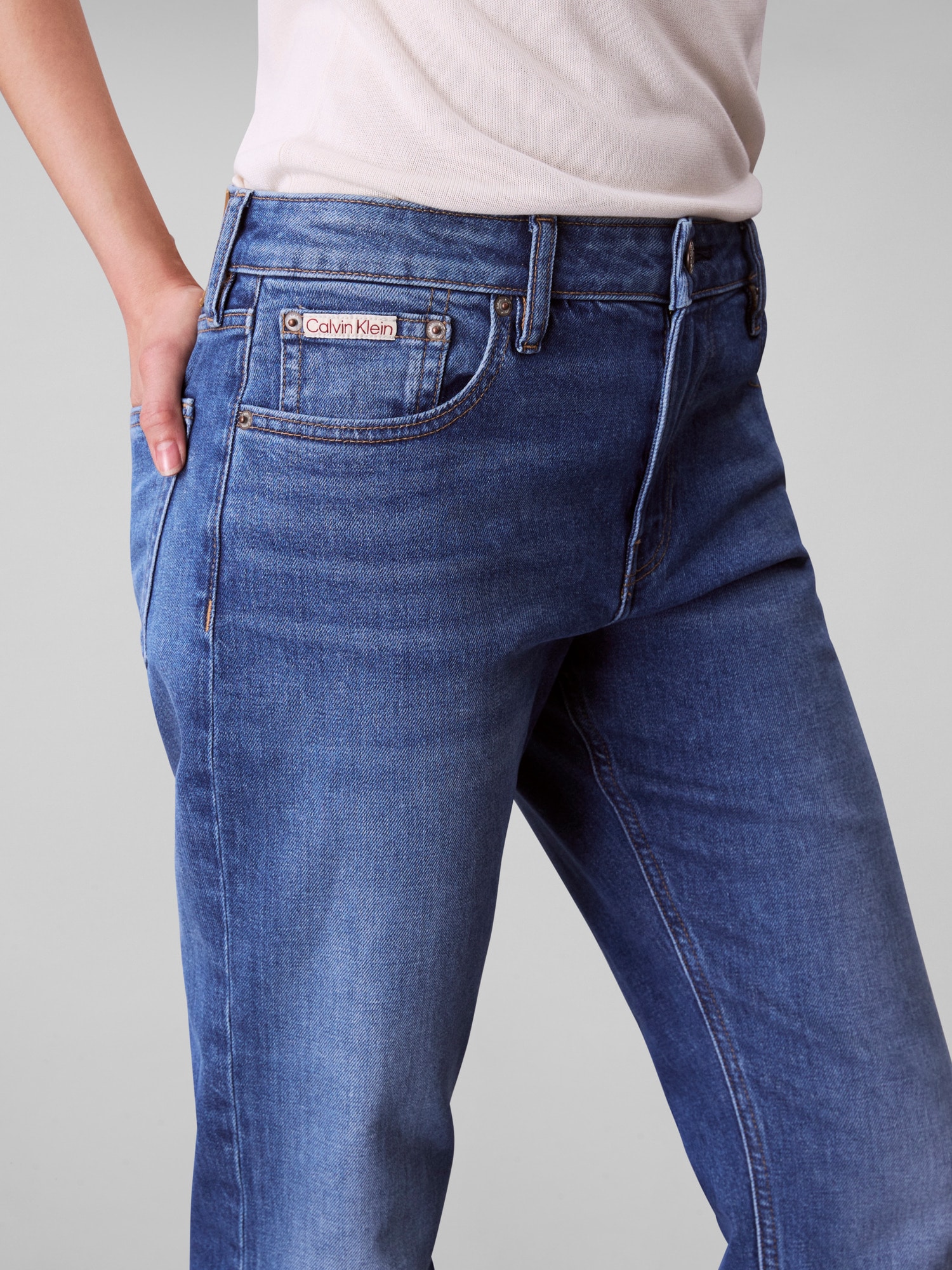 Calvin Klein Jeans Skinny-fit-Jeans »MID RISE SLIM«, Mit Gürtelschlaufen