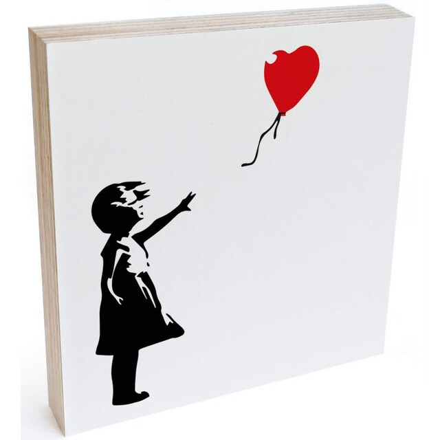 Wall-Art Holzbild »Tischdeko Banksy Luftballon«, (1 St.) bestellen | BAUR