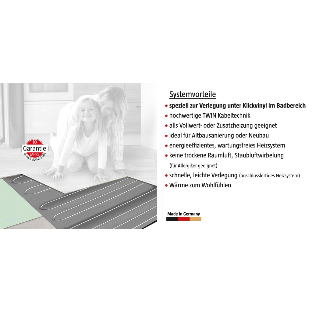 bella jolly Fußbodenheizung »Top-Therm Select 1,0qm (20,0m x 0,5m), 800W«