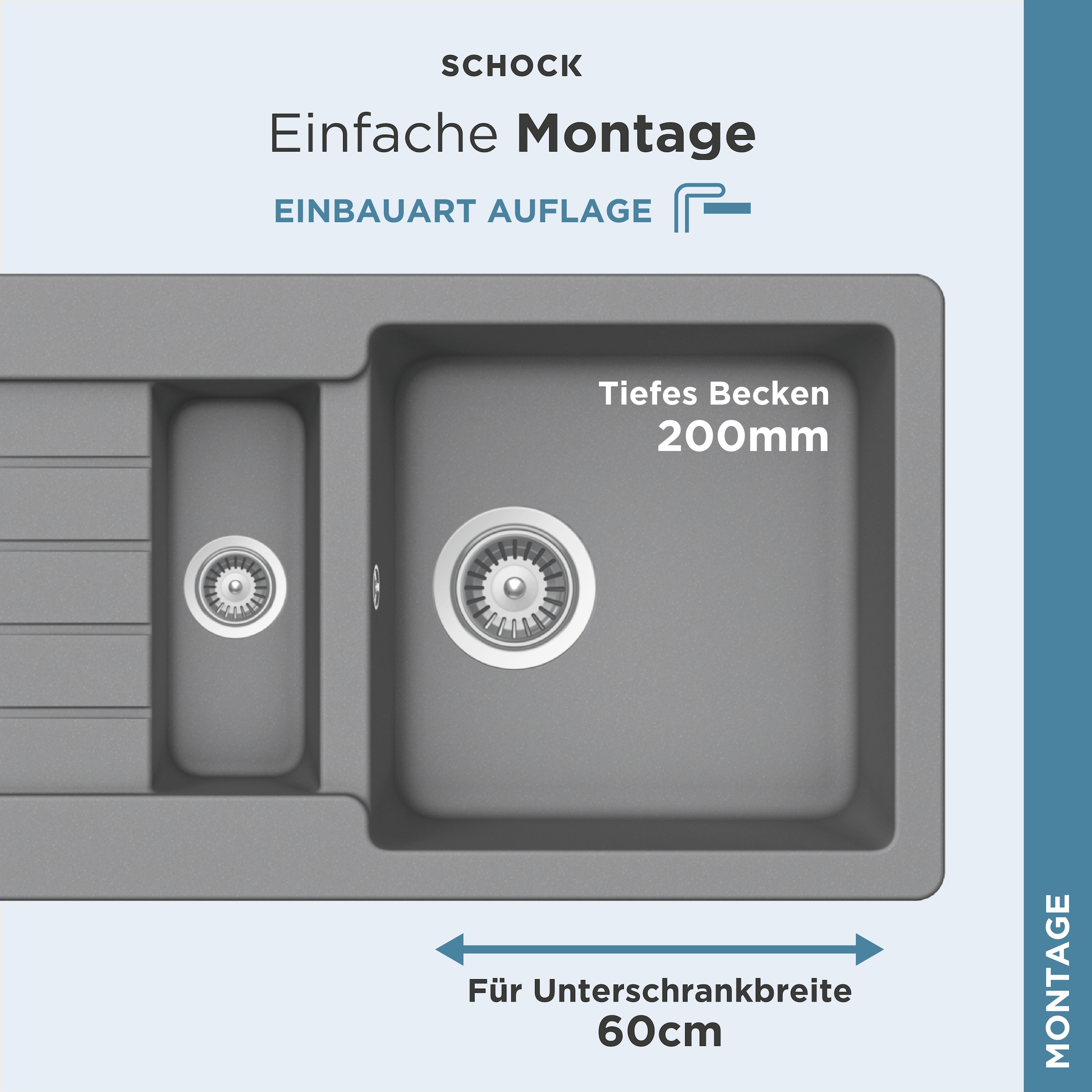 Schock Granitspüle »Typos DS« mit Restebecken