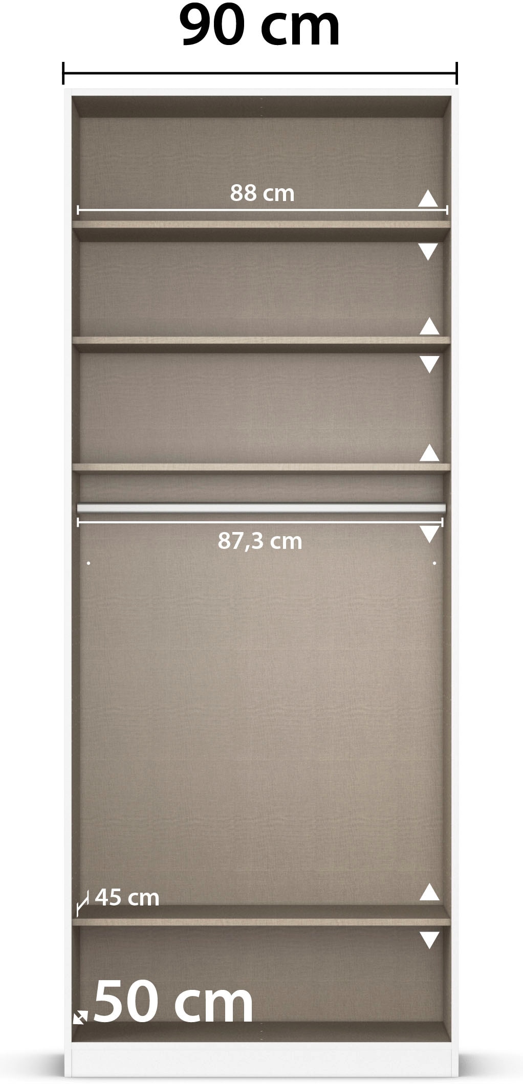rauch Drehtürenschrank »Kleiderschrank Kleiderschränke Schrank Garderobe AGORDO mit Glasfront«, (in zwei Griff-Farben), durchdachte Innenausstattung, in 6 Breiten und 2 Höhen MADE IN GERMANY