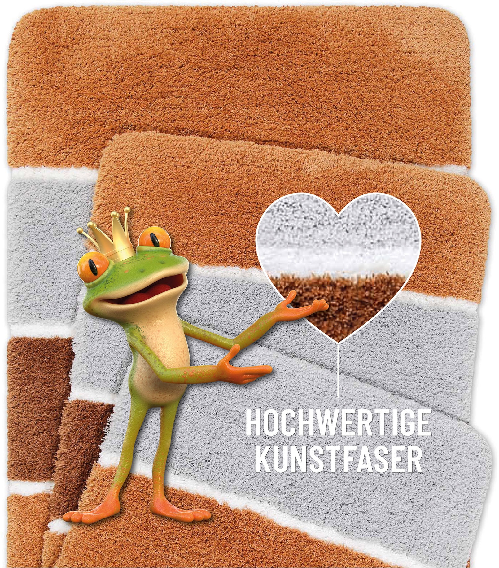 Homie Living Badematte »Rio Marina« Höhe 30 mm rutschhemmend beschichtet fußbodenheizungsgeeignet | schnell trocknend flauschiger Badteppich, modern gestreift, waschbar, Badezimmerteppich