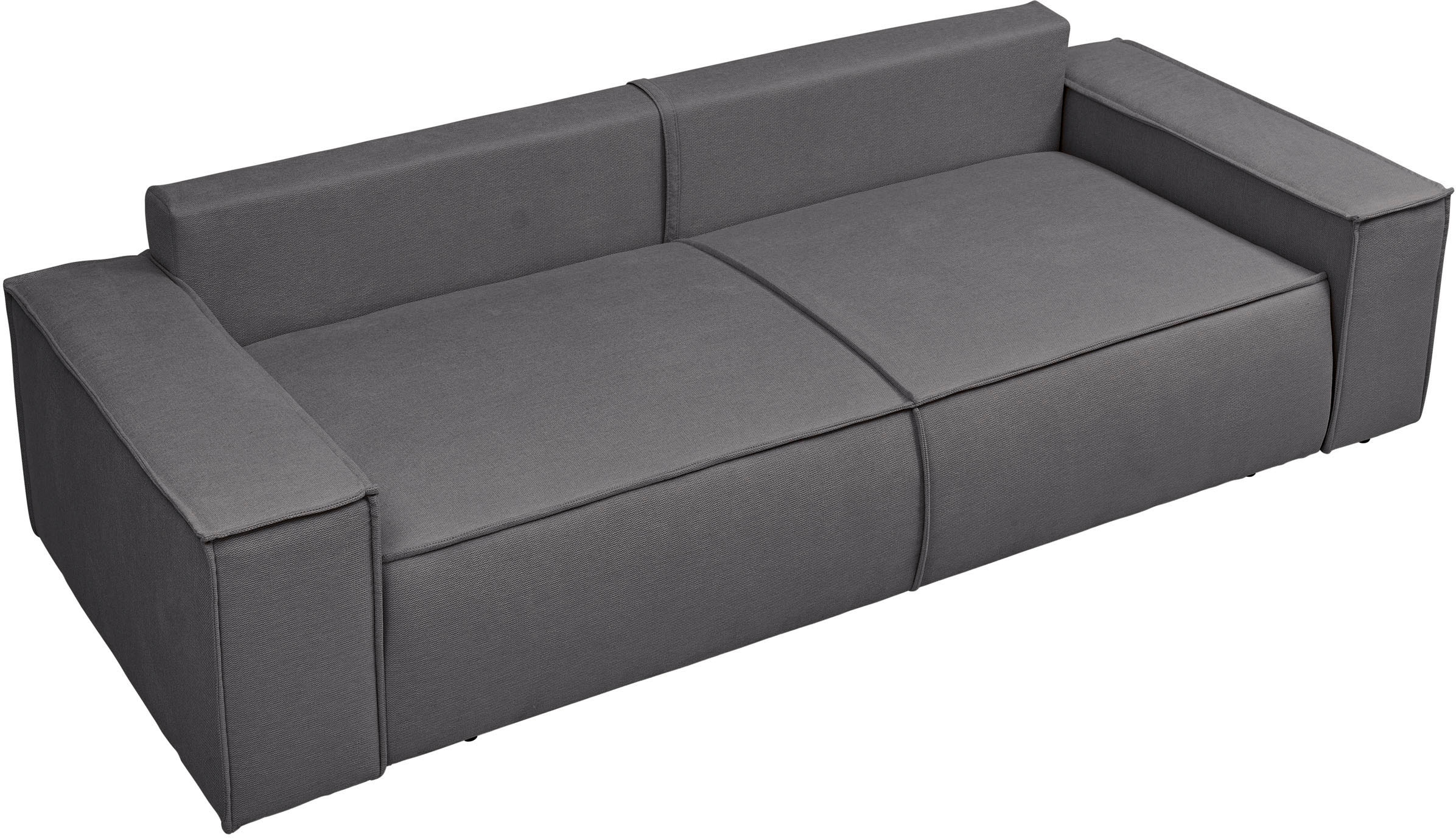 andas 3-Sitzer »FINNLEY Schlafsofa 257 cm, Schlaffunktion mit Bettkasten (200/136cm),«, in Aqua Clean-Bouclé u. Struktur fein