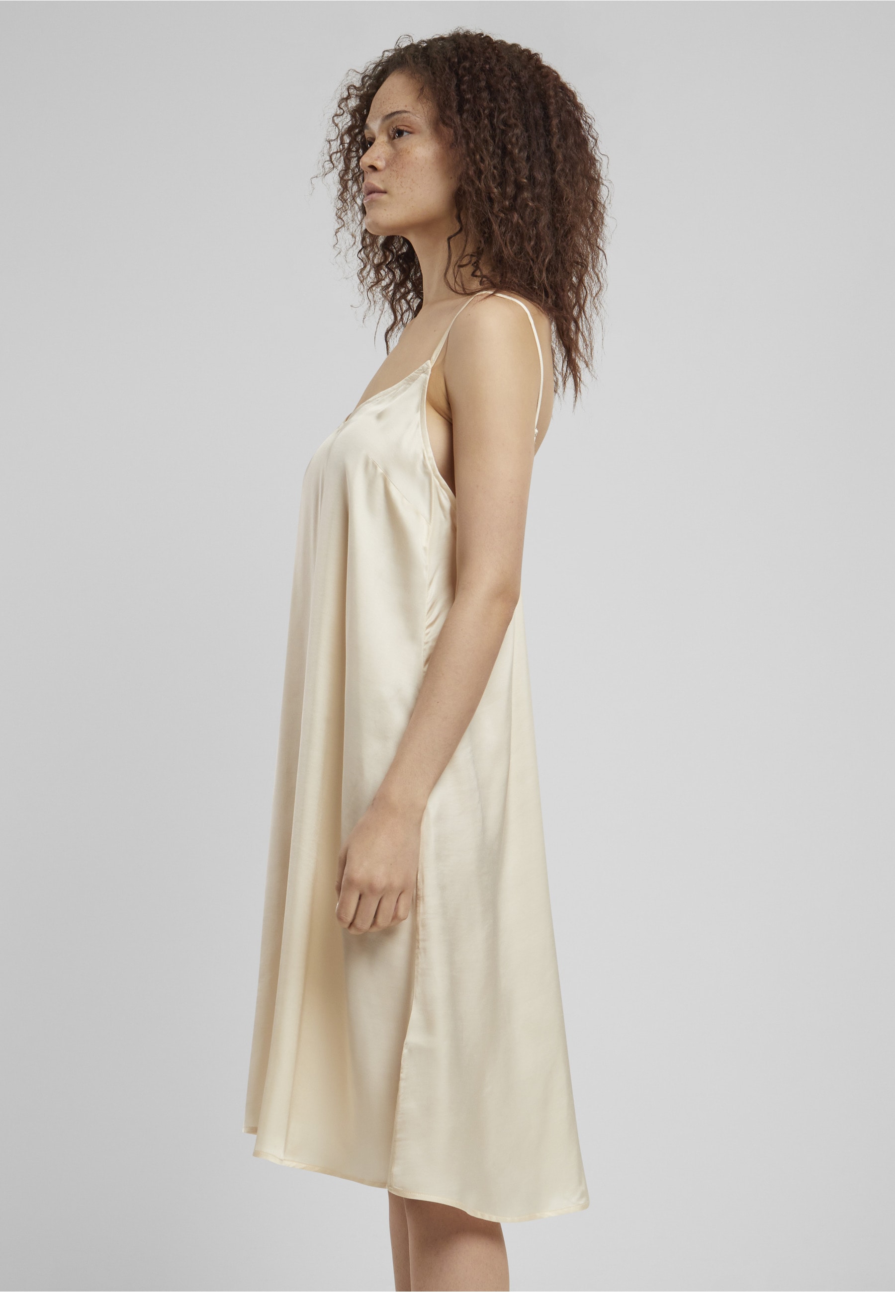 URBAN CLASSICS Shirtkleid »Urban Classics Damen Ladies Viscose Satin Slip Dress« 1 Stk. tlg.