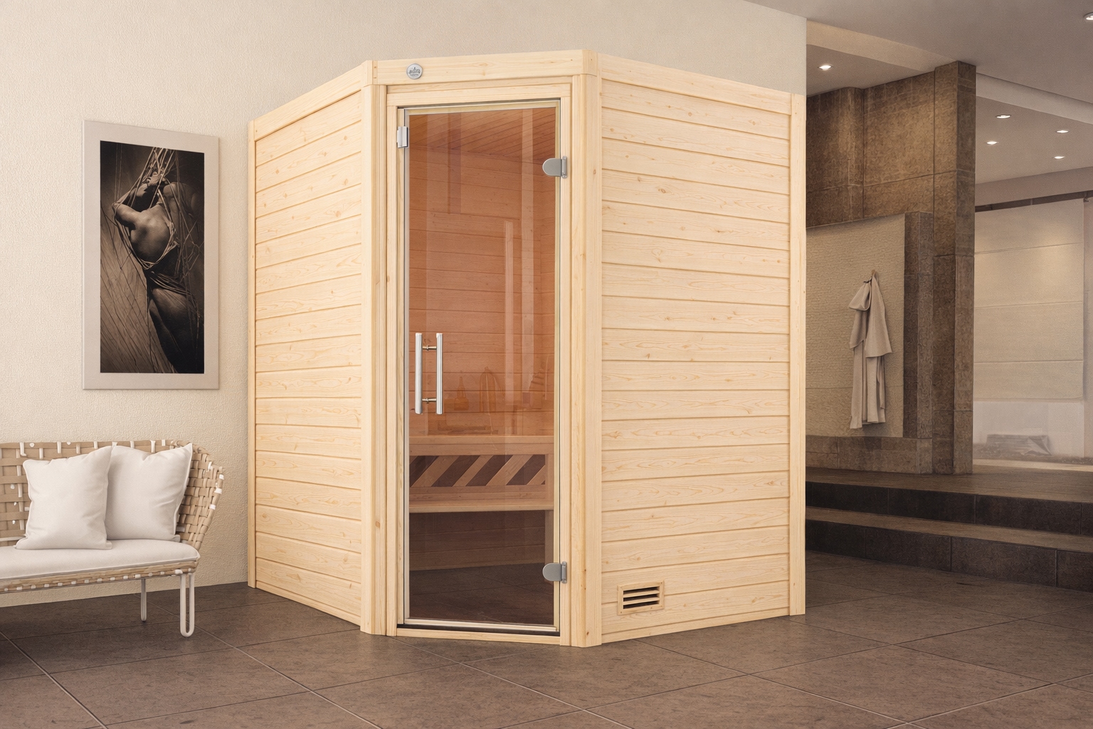 weka Sauna "Turku" Set, 7,5 kW-Ofen mit digitaler Steuerung